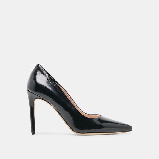 Dolce Vita LANKY Black Leather Closed-Toe Pump Stiletto Heels