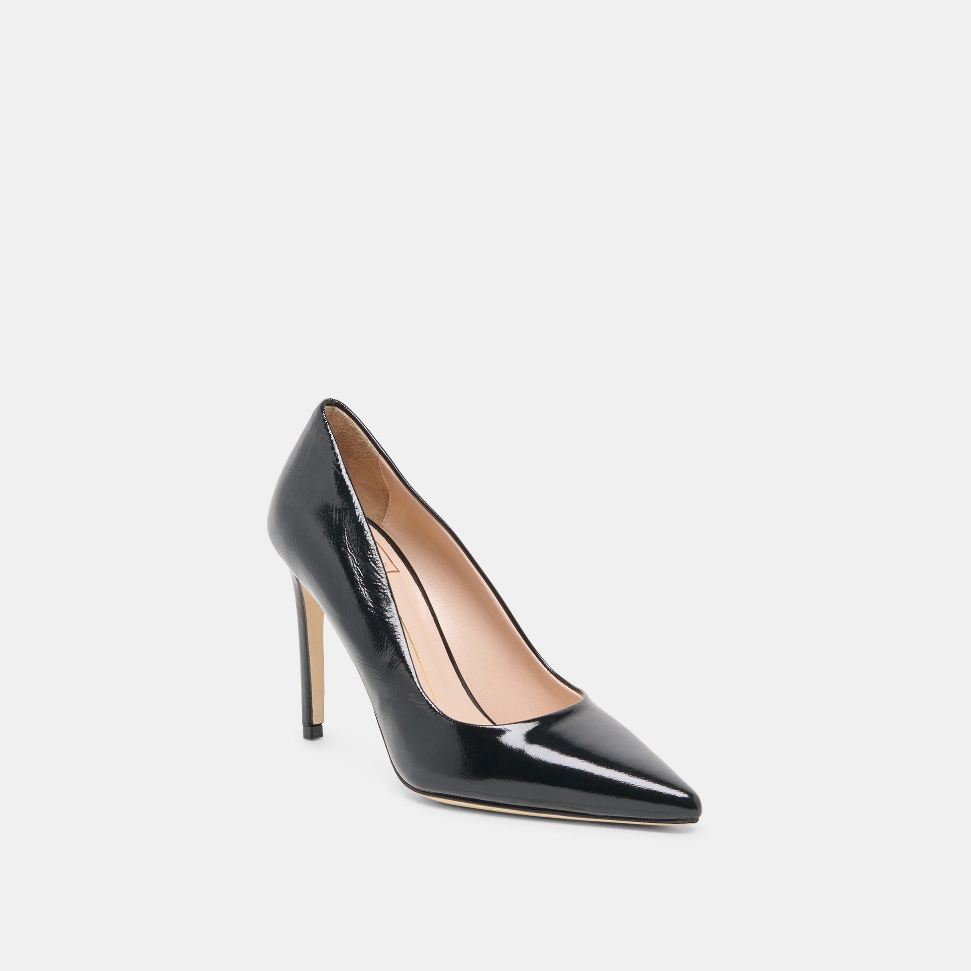 Dolce Vita LANKY Black Leather Closed-Toe Pump Stiletto Heels