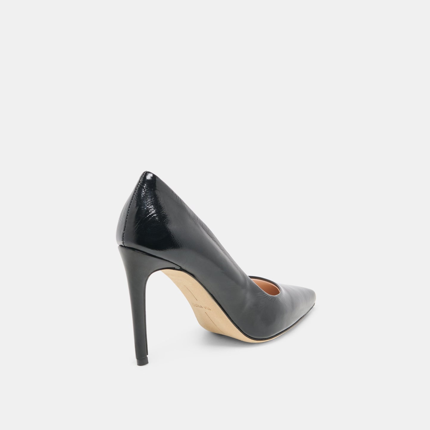 Dolce Vita LANKY Black Leather Closed-Toe Pump Stiletto Heels