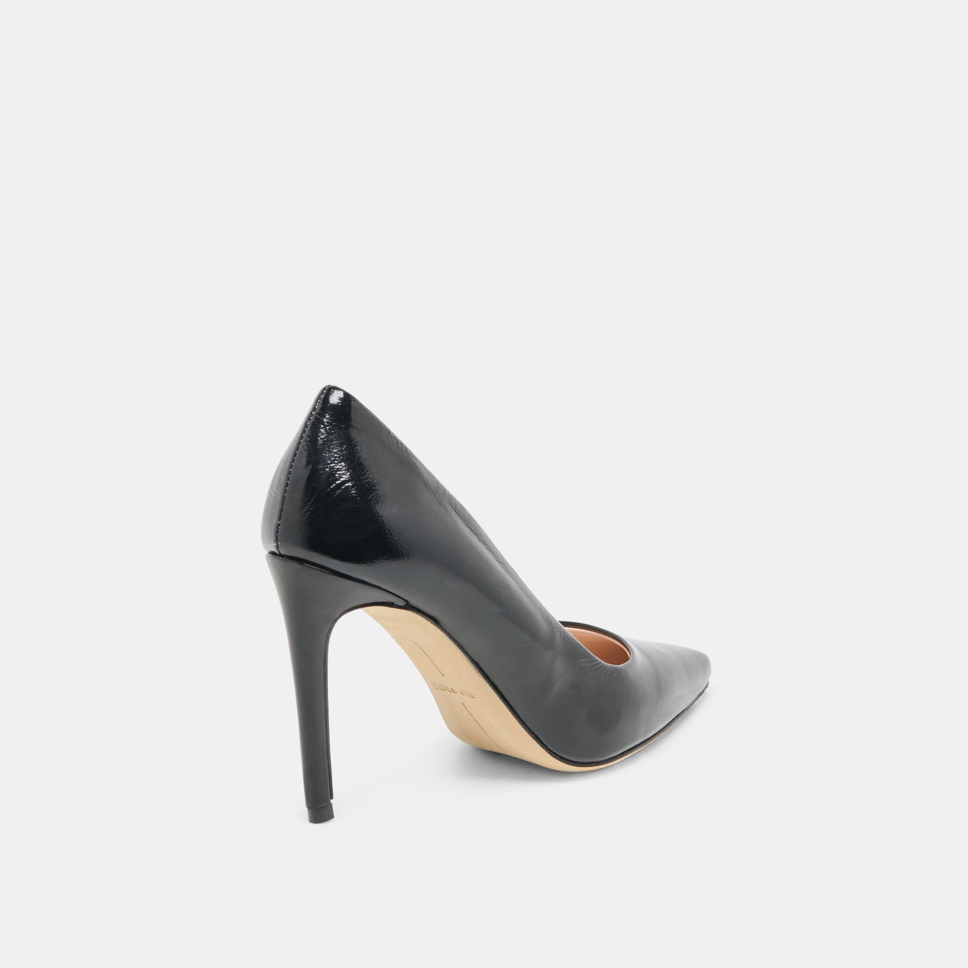 Dolce Vita LANKY Black Leather Closed-Toe Pump Stiletto Heels