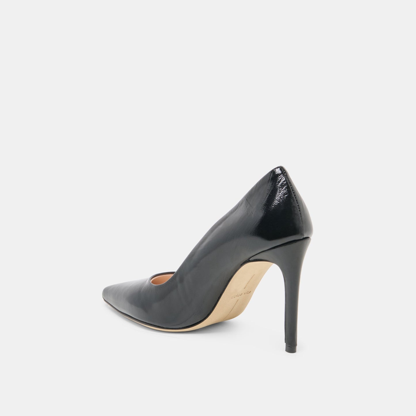 Dolce Vita LANKY Black Leather Closed-Toe Pump Stiletto Heels