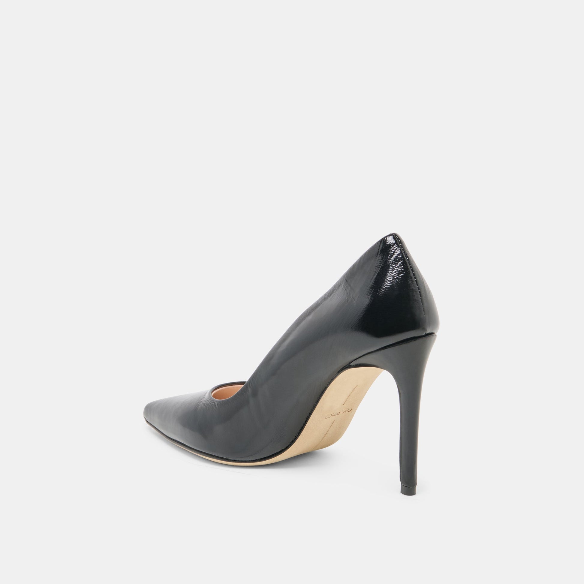 Dolce Vita LANKY Black Leather Closed-Toe Pump Stiletto Heels
