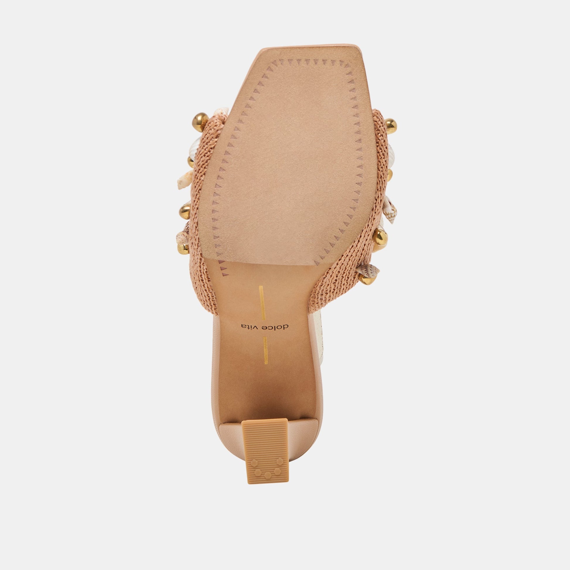 Dolce Vita Tylah Toffee Beaded Raffia Heels