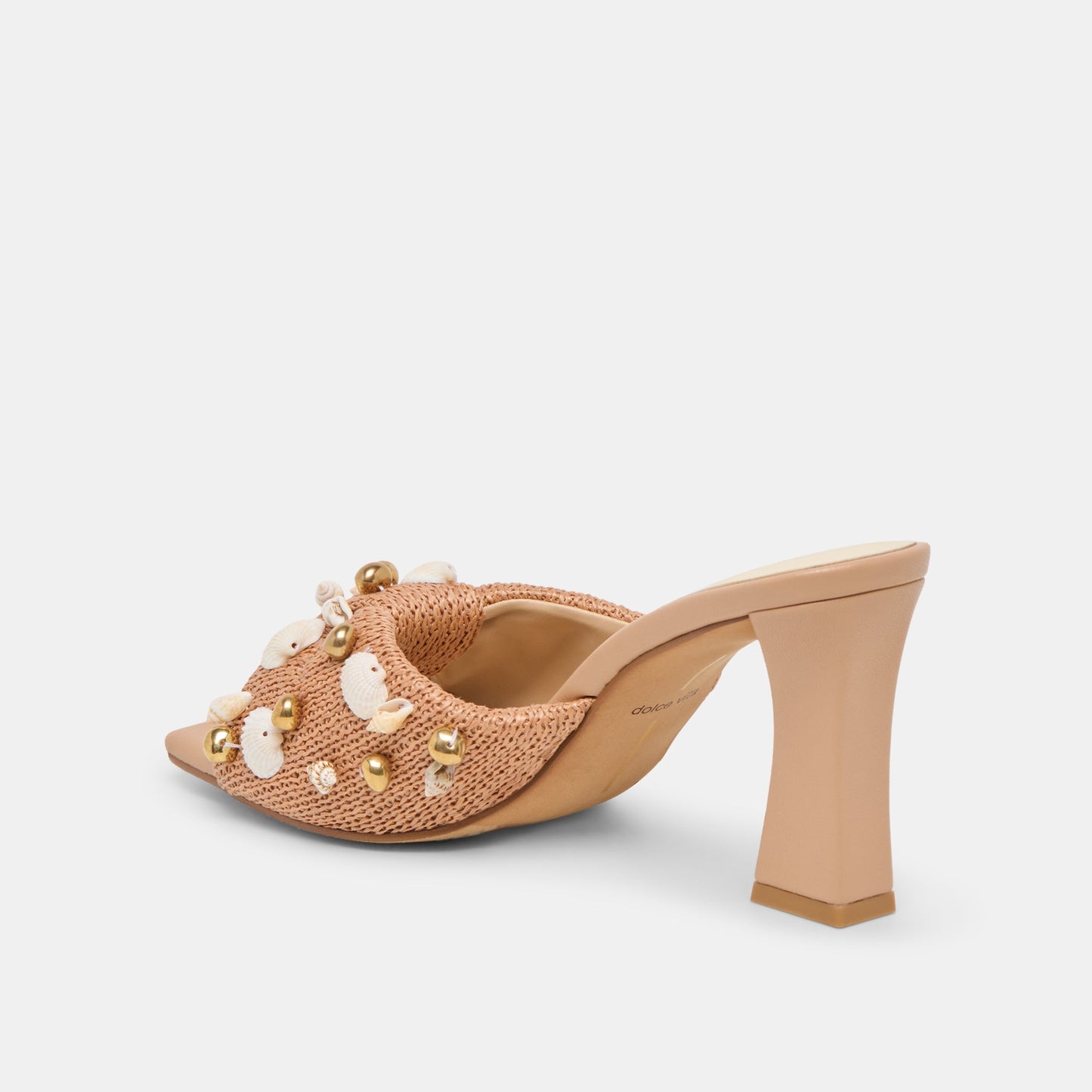 Dolce Vita Tylah Toffee Beaded Raffia Heels