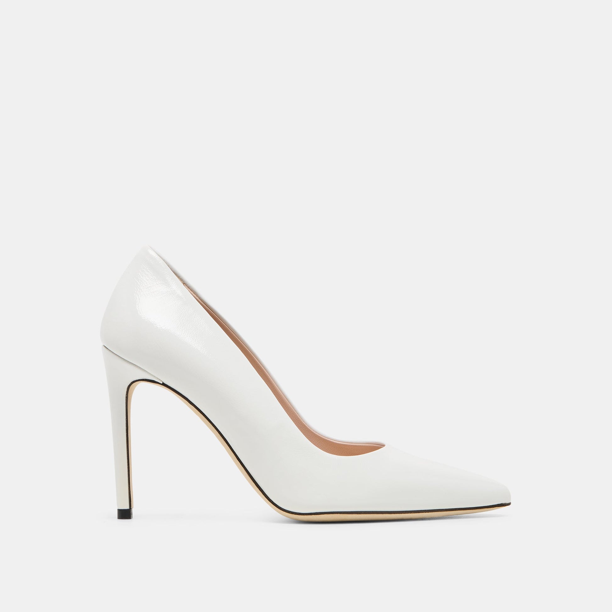 Dolce Vita LANKY White Leather Closed-Toe Pump Stiletto Heels