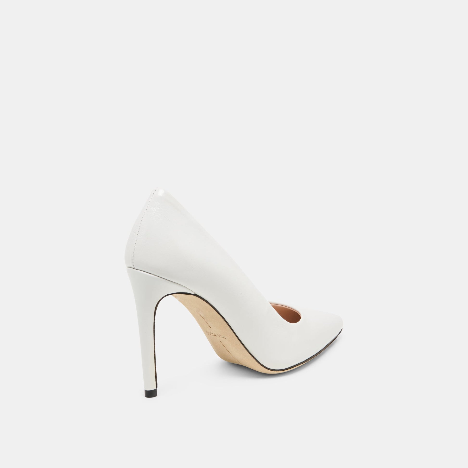 Dolce Vita LANKY White Leather Closed-Toe Pump Stiletto Heels