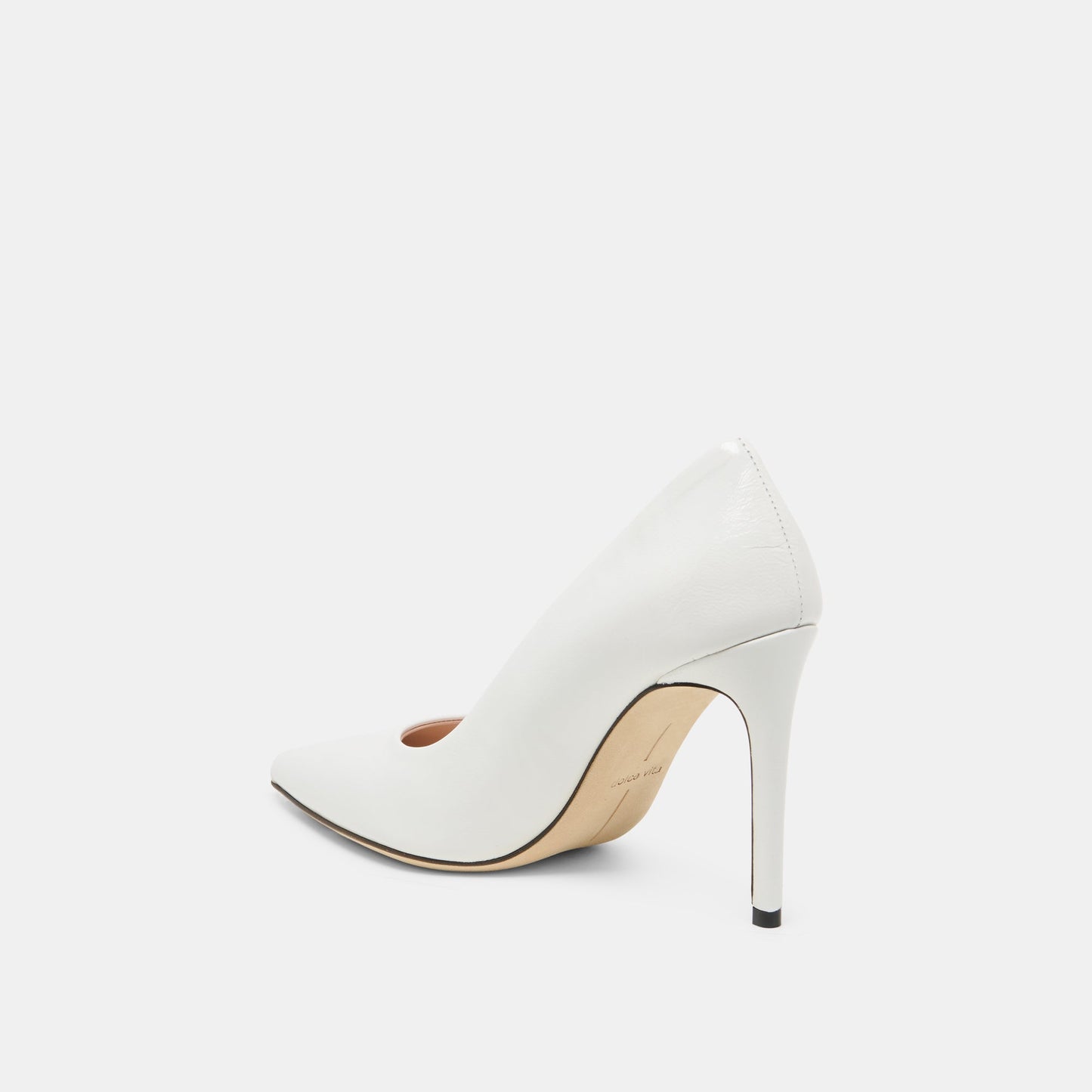 Dolce Vita LANKY White Leather Closed-Toe Pump Stiletto Heels