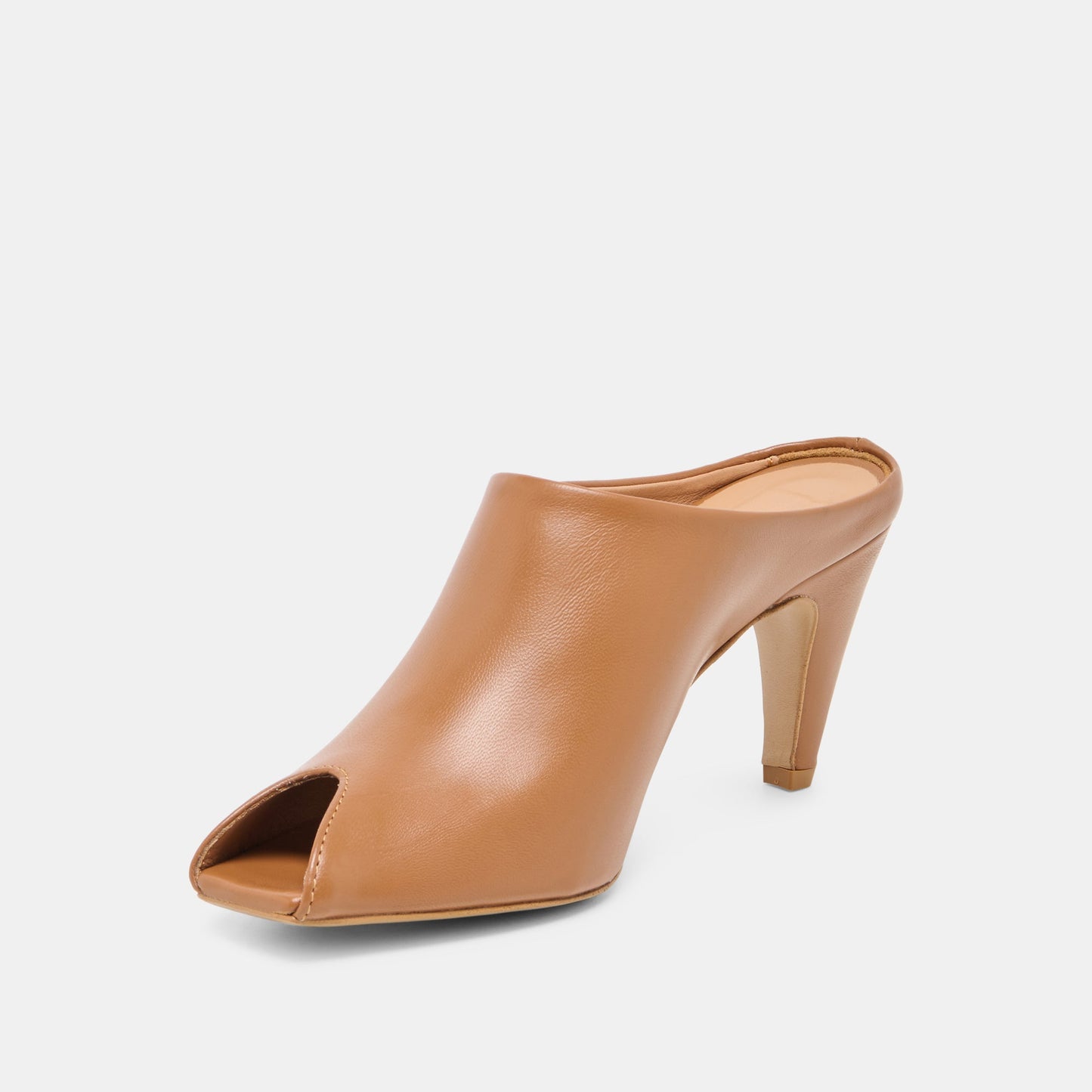 Dolce Vita MERY Brown Leather Peep-Toe Heels