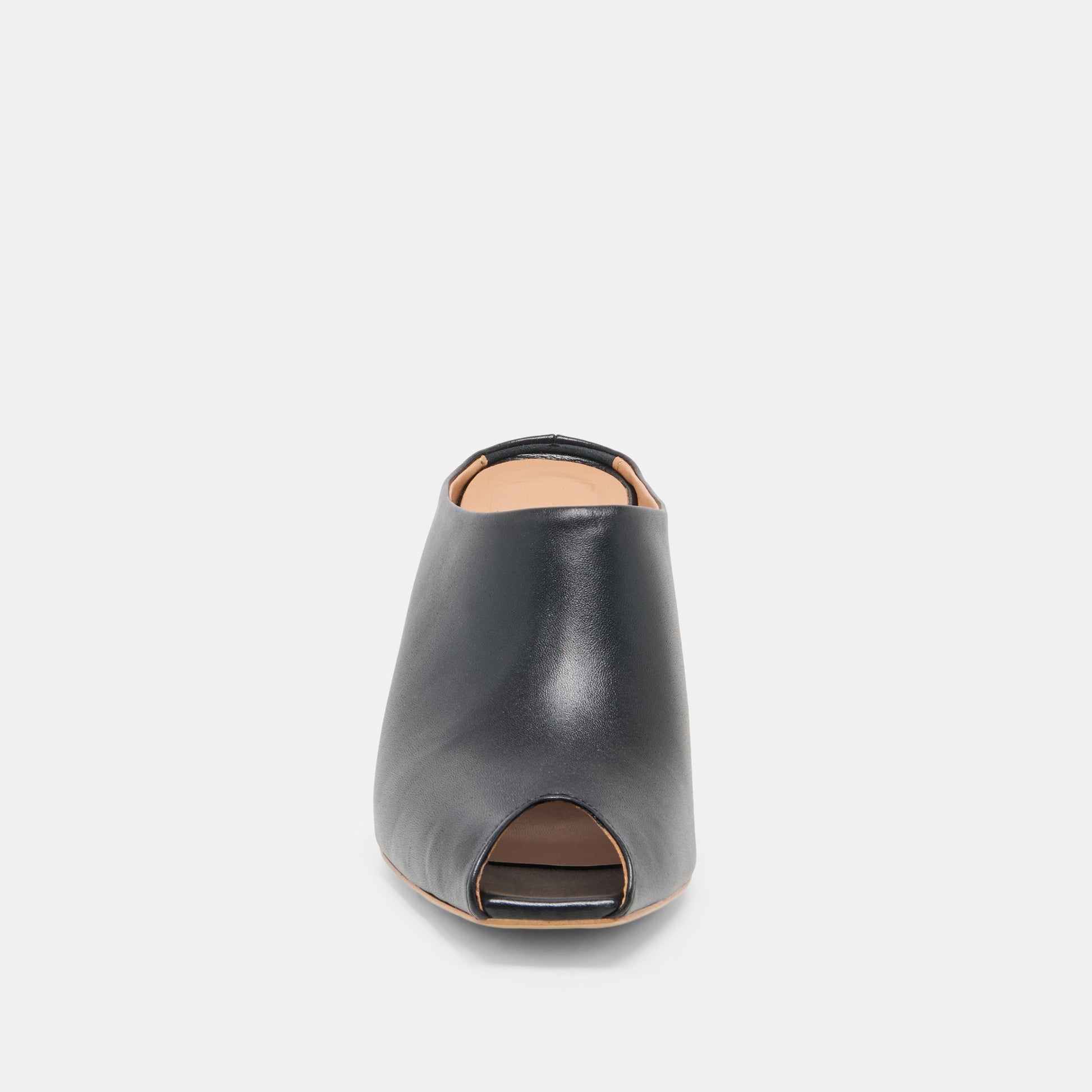 Dolce Vita MERY Black Leather Peep-Toe Heels