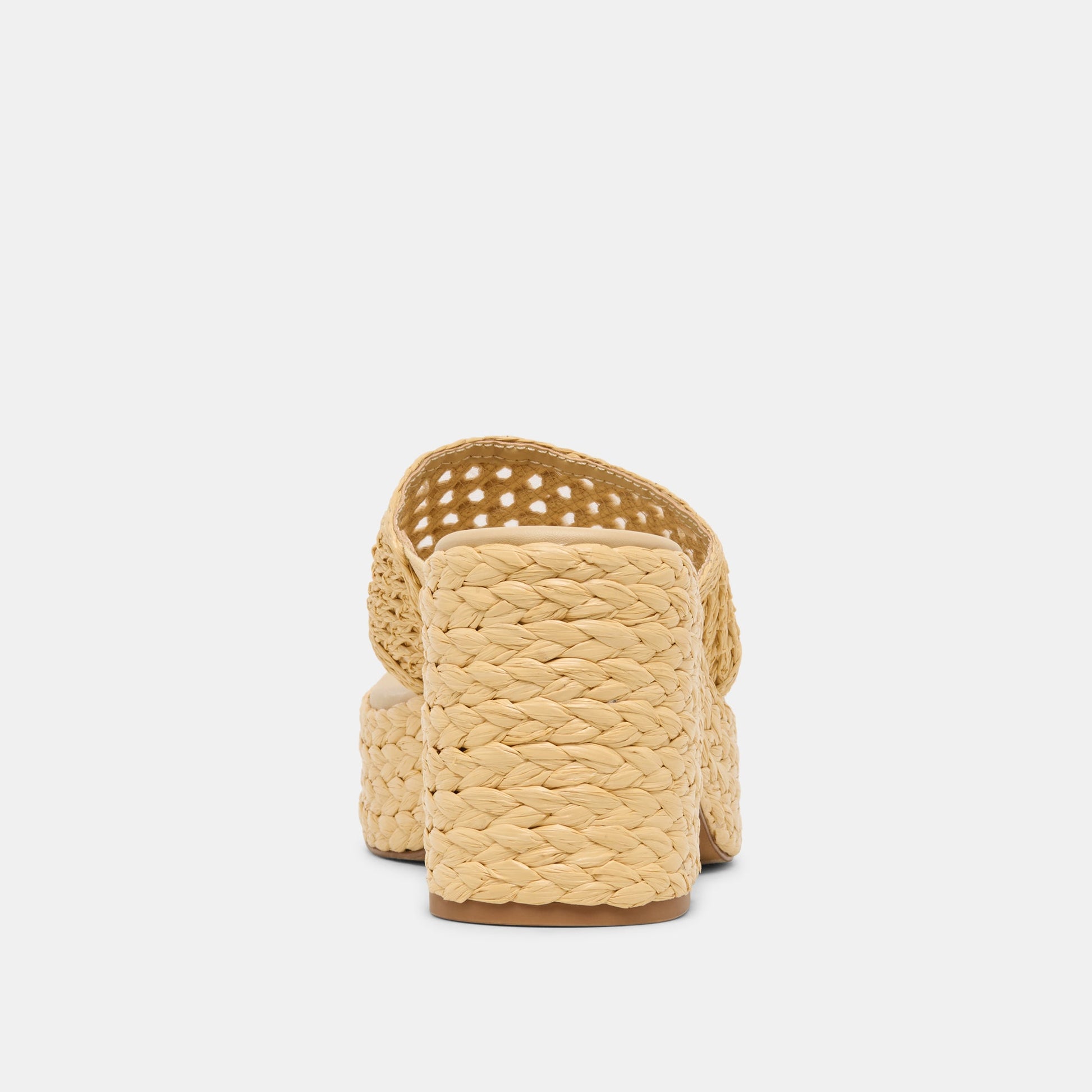 Dolce Vita RIPPLE Lt Natural Raffia Platform Thong Block Heel
