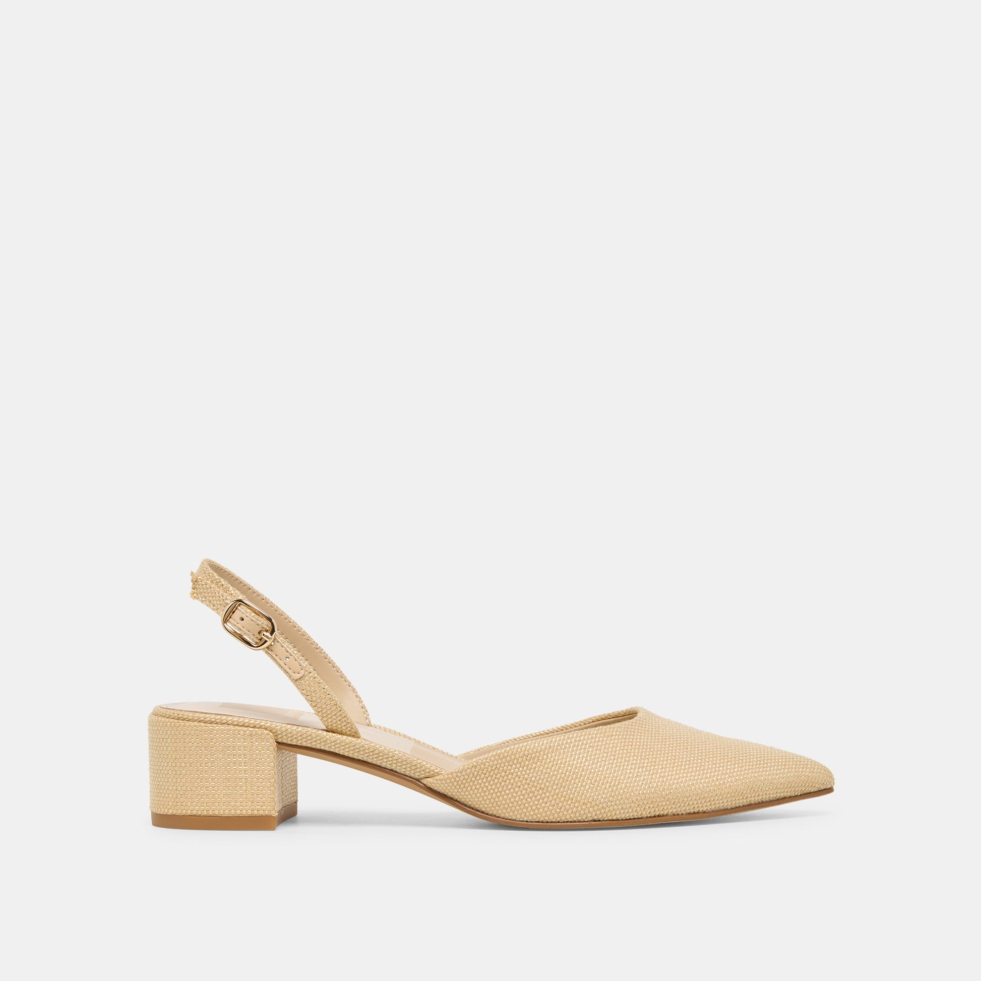 Dolce Vita Carel Light Natural Raffia Heels