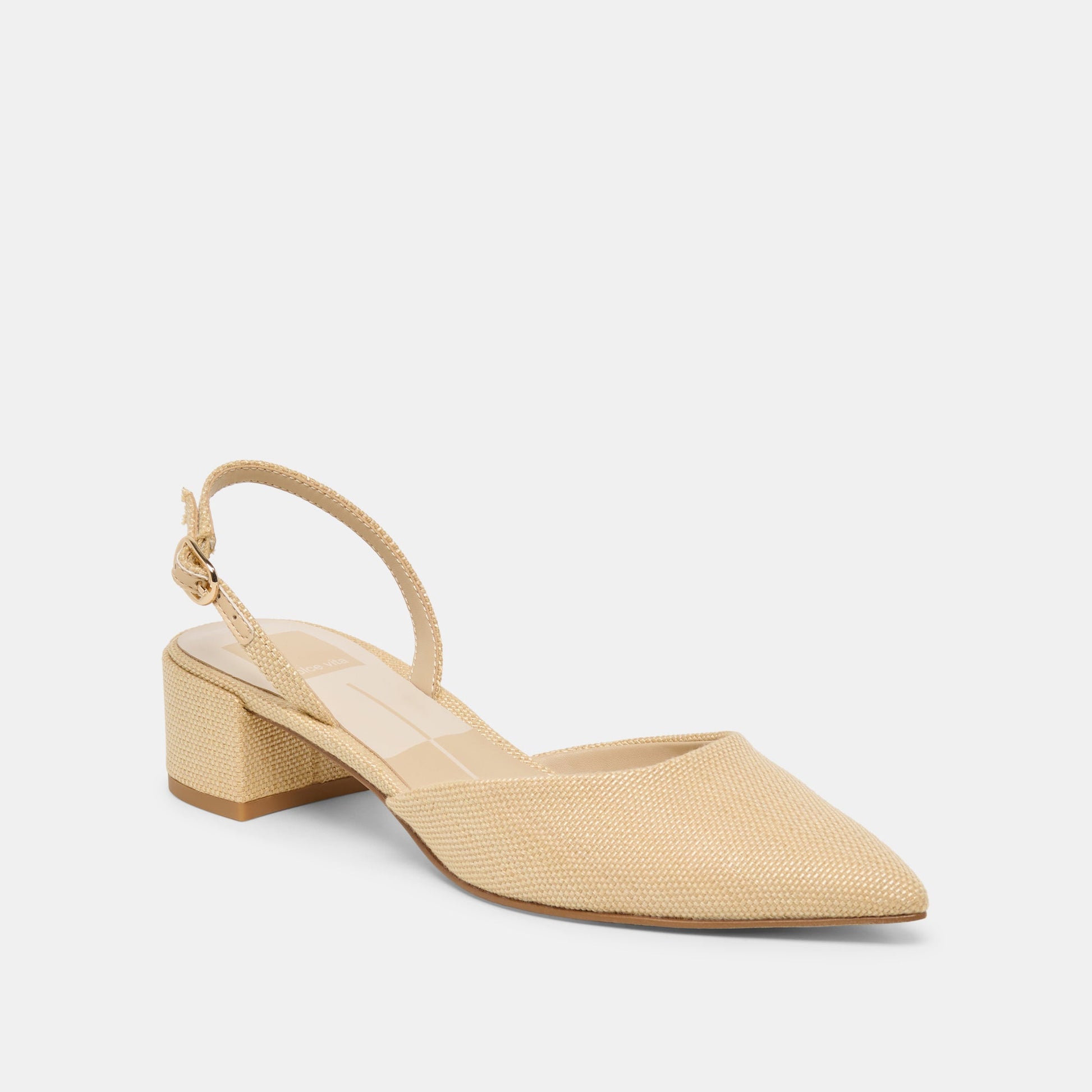Dolce Vita Carel Light Natural Raffia Heels