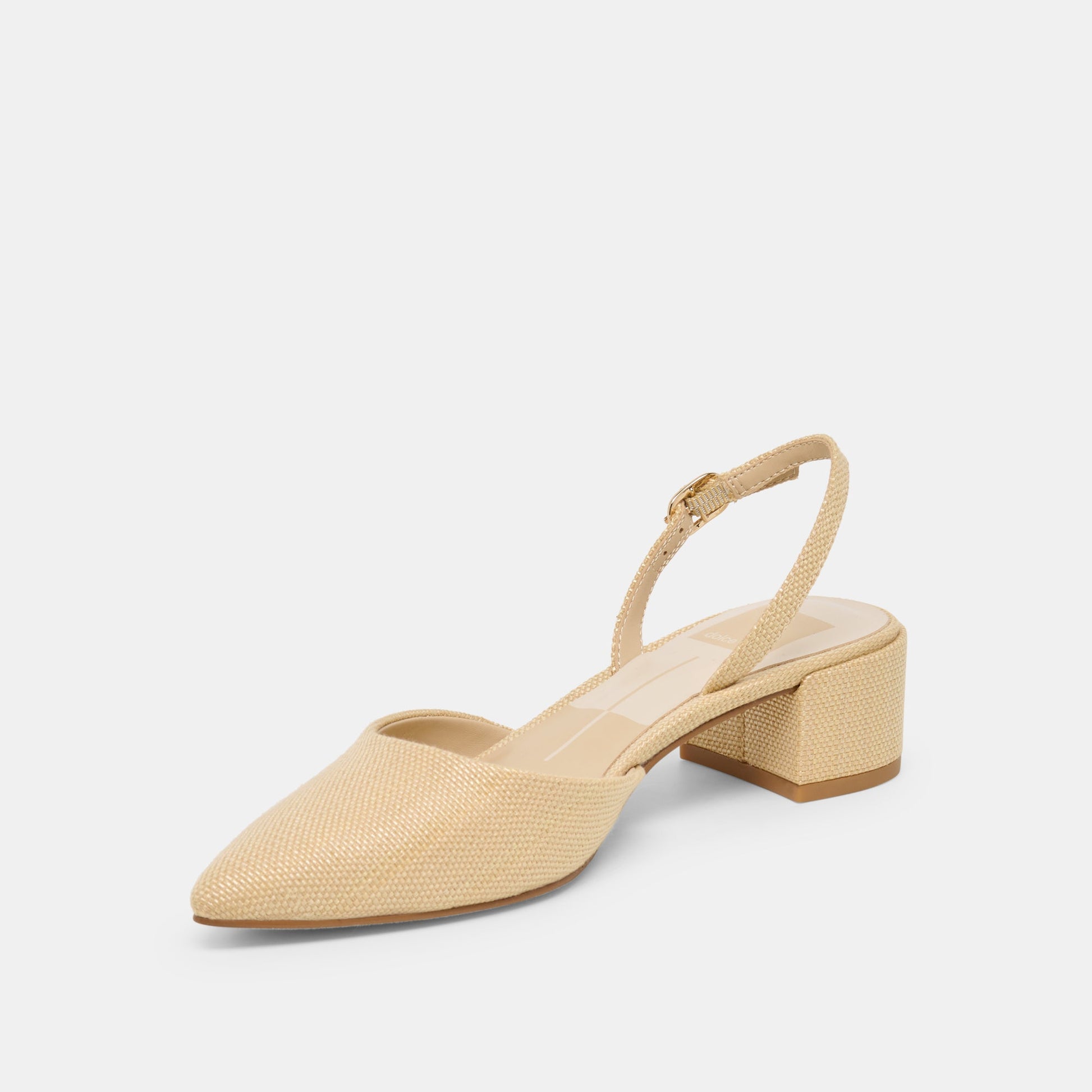 Dolce Vita Carel Light Natural Raffia Heels
