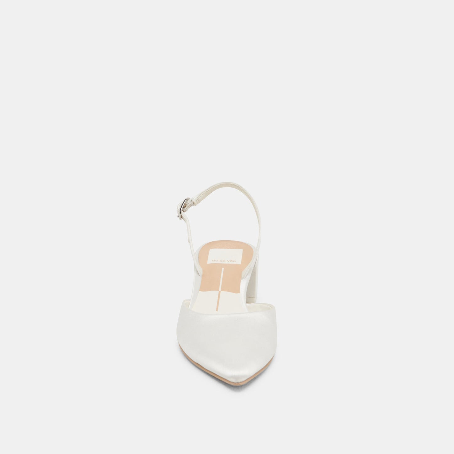 Dolce Vita Carel Wide True White Satin Heels
