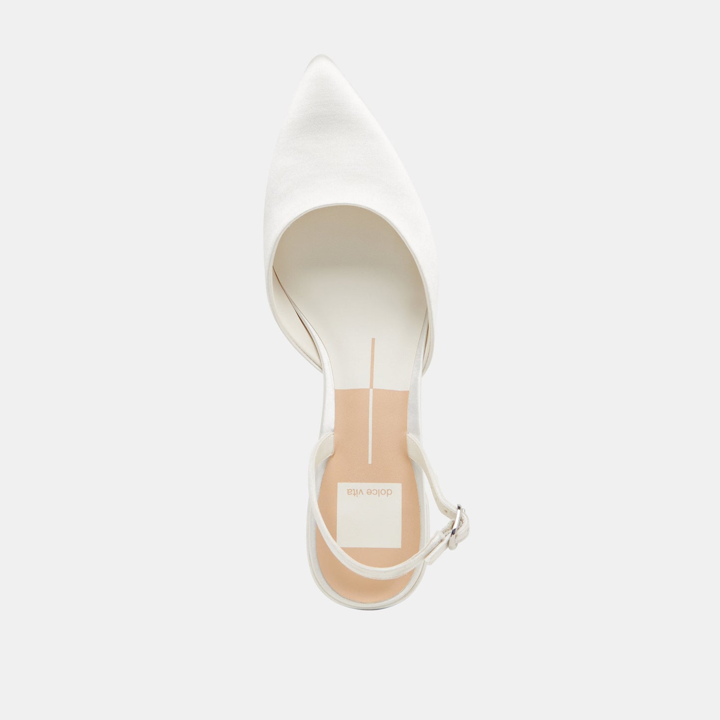 Dolce Vita Carel Wide True White Satin Heels