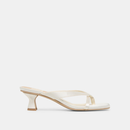 Dolce Vita Brevel Wide True White Satin Heels