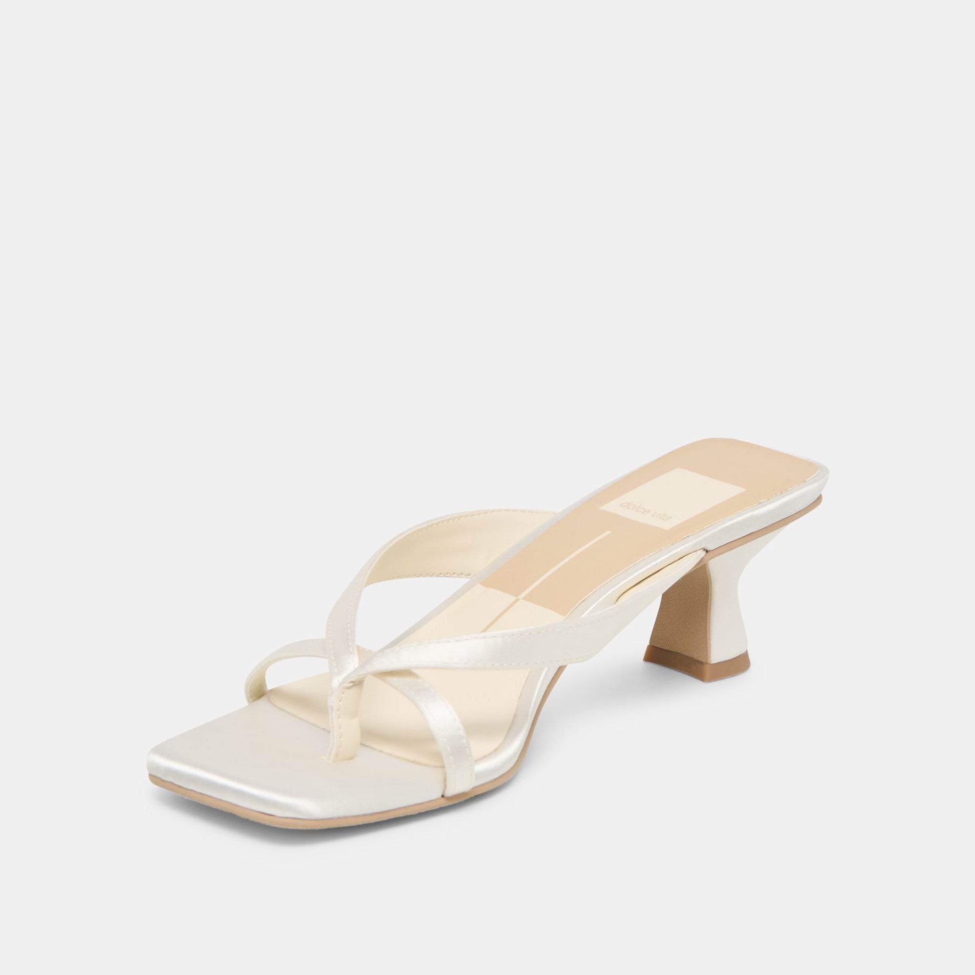Dolce Vita Brevel Wide True White Satin Heels