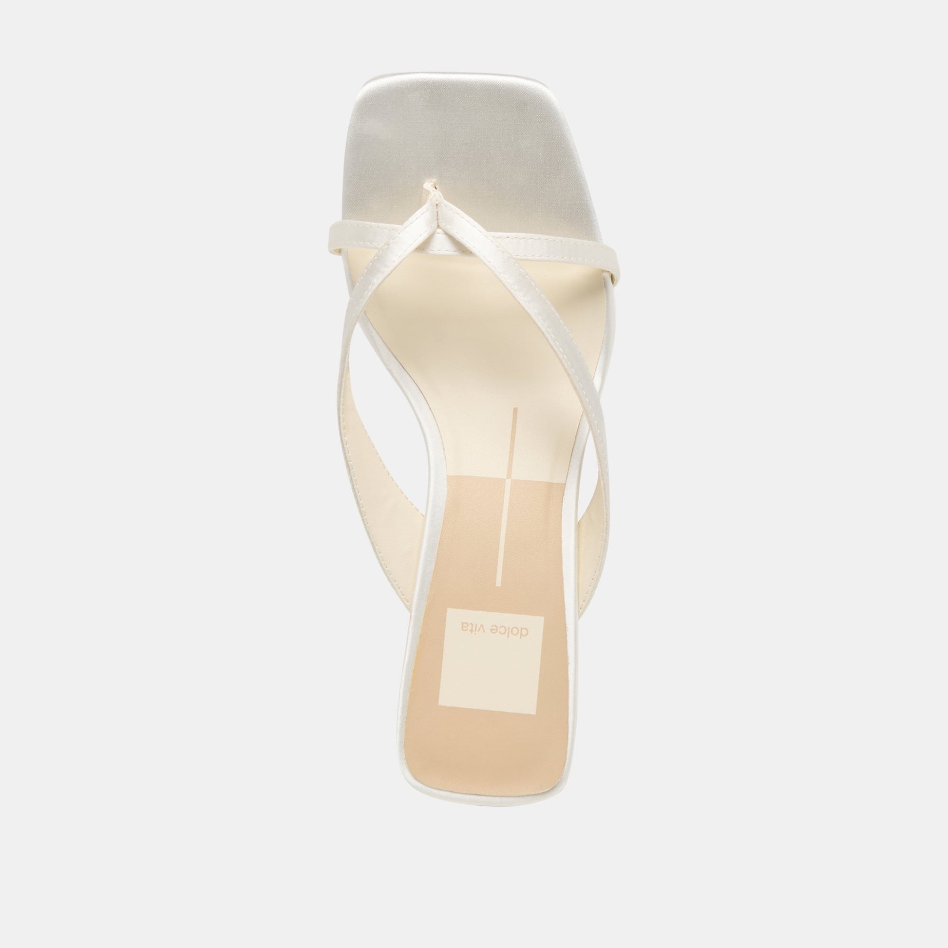 Dolce Vita Brevel Wide True White Satin Heels