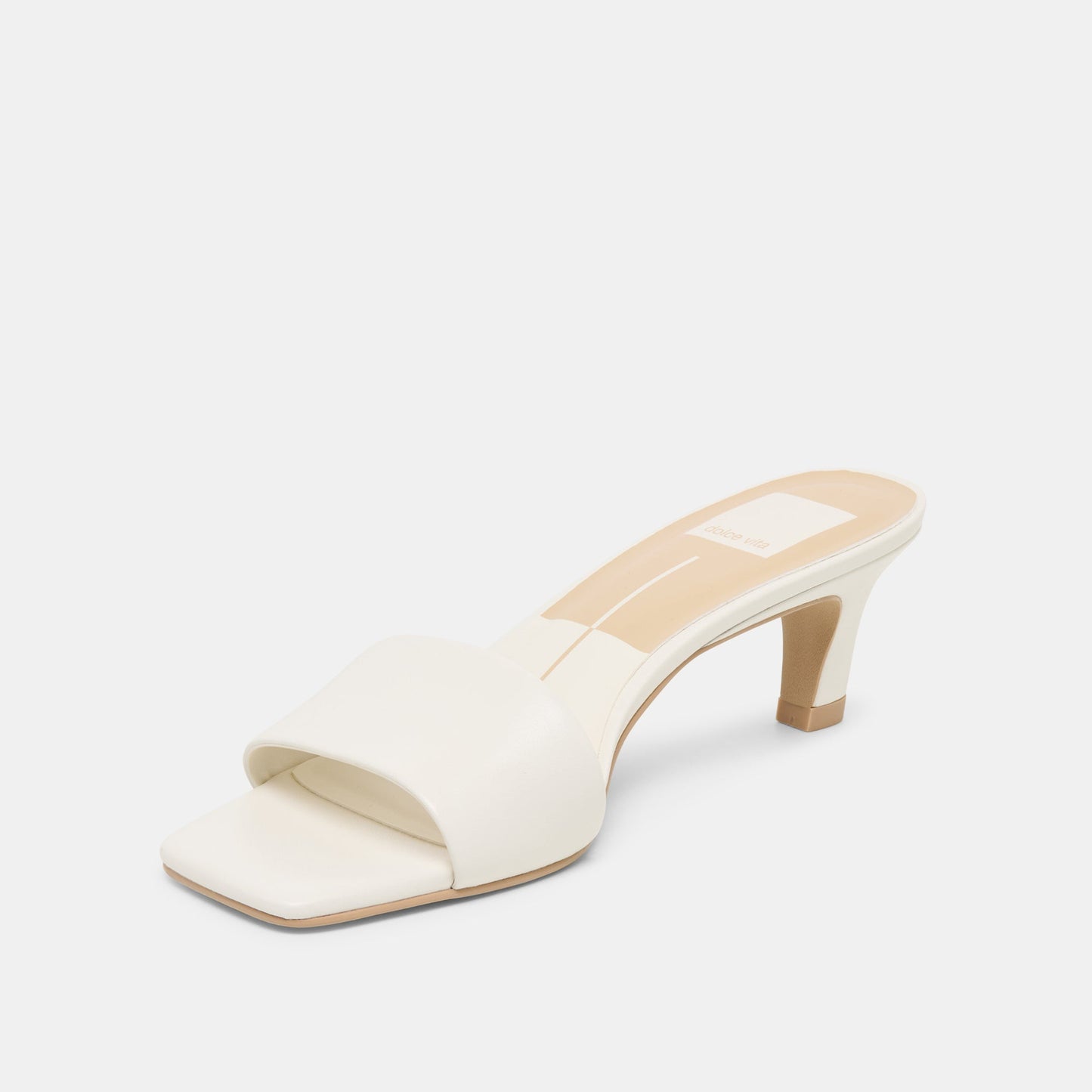Dolce Vita Rexa Wide True White Leather Heels