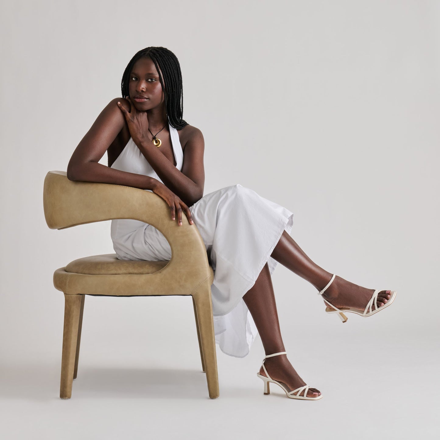 Dolce Vita Manji True White Leather Heels