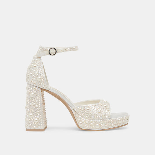 Dolce Vita PANDRO PEARL HEELS TRUE WHITE SATIN
 – Dolce Vita