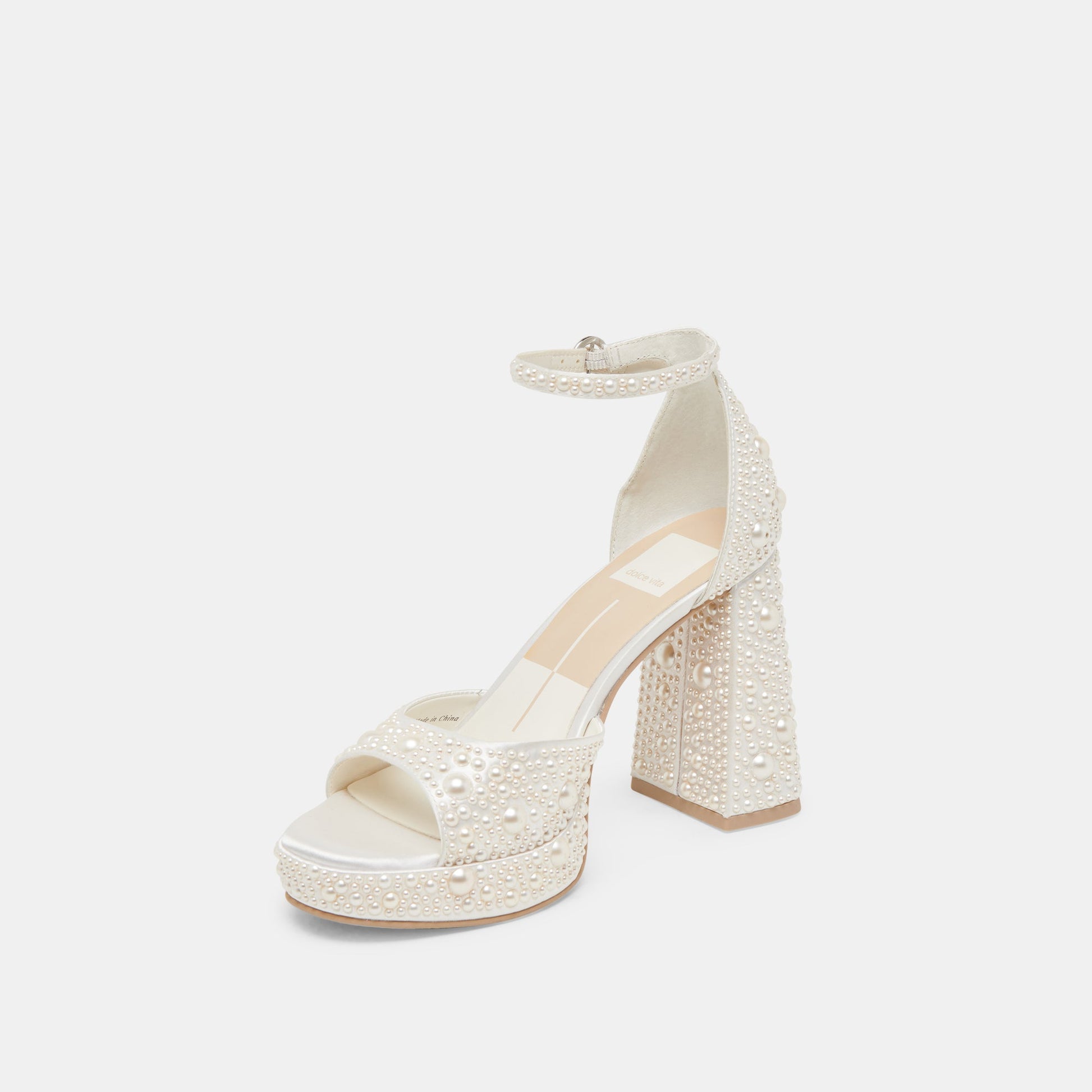 Dolce Vita PANDRO PEARL HEELS TRUE WHITE SATIN
 – Dolce Vita