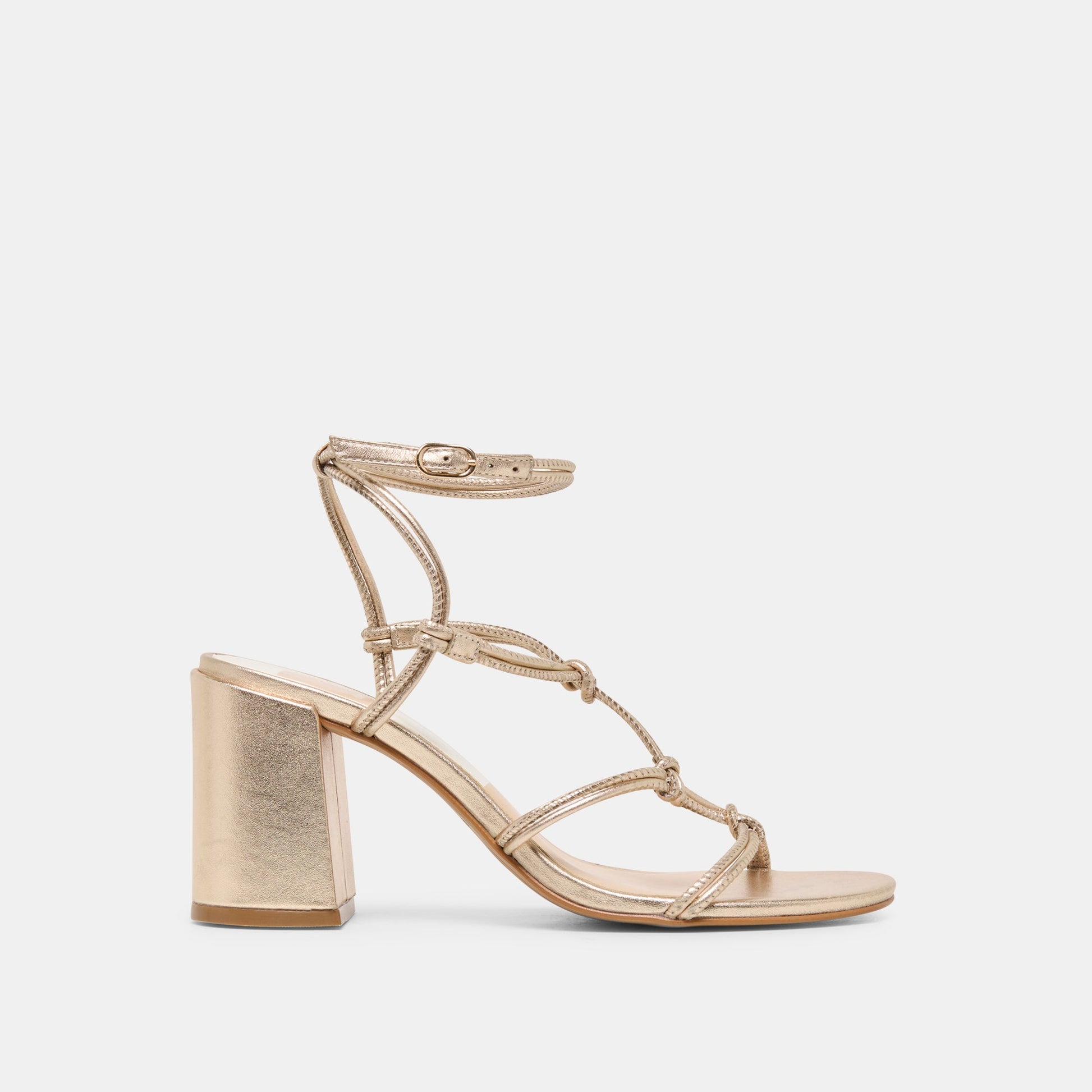 Dolce Vita Fizzy Gold Leather Heels