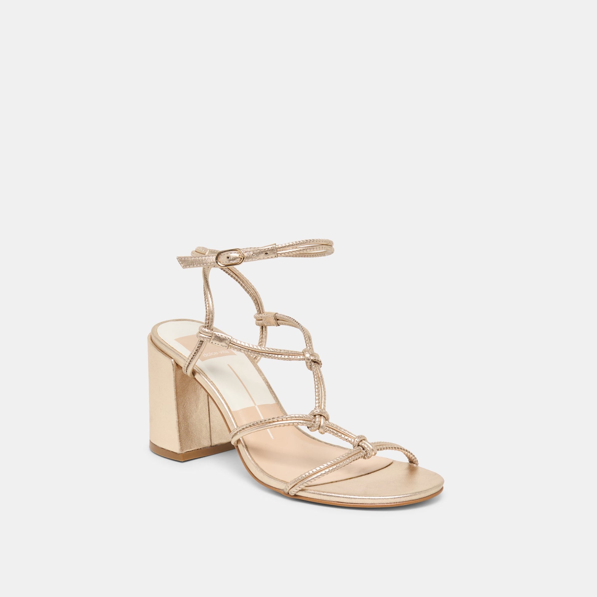 Dolce Vita Fizzy Gold Leather Heels
