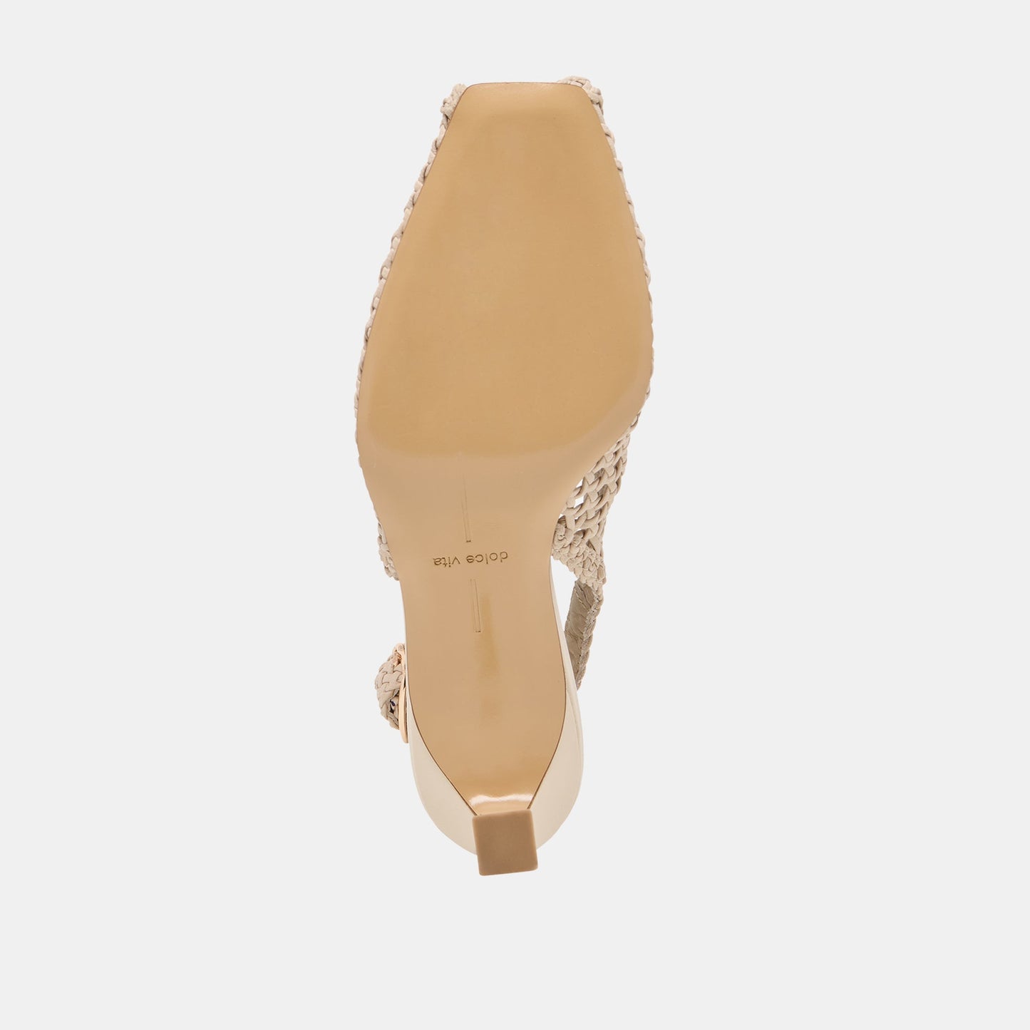 Dolce Vita REMLA Bone Woven Leather Peep-Toe Kitten Heel