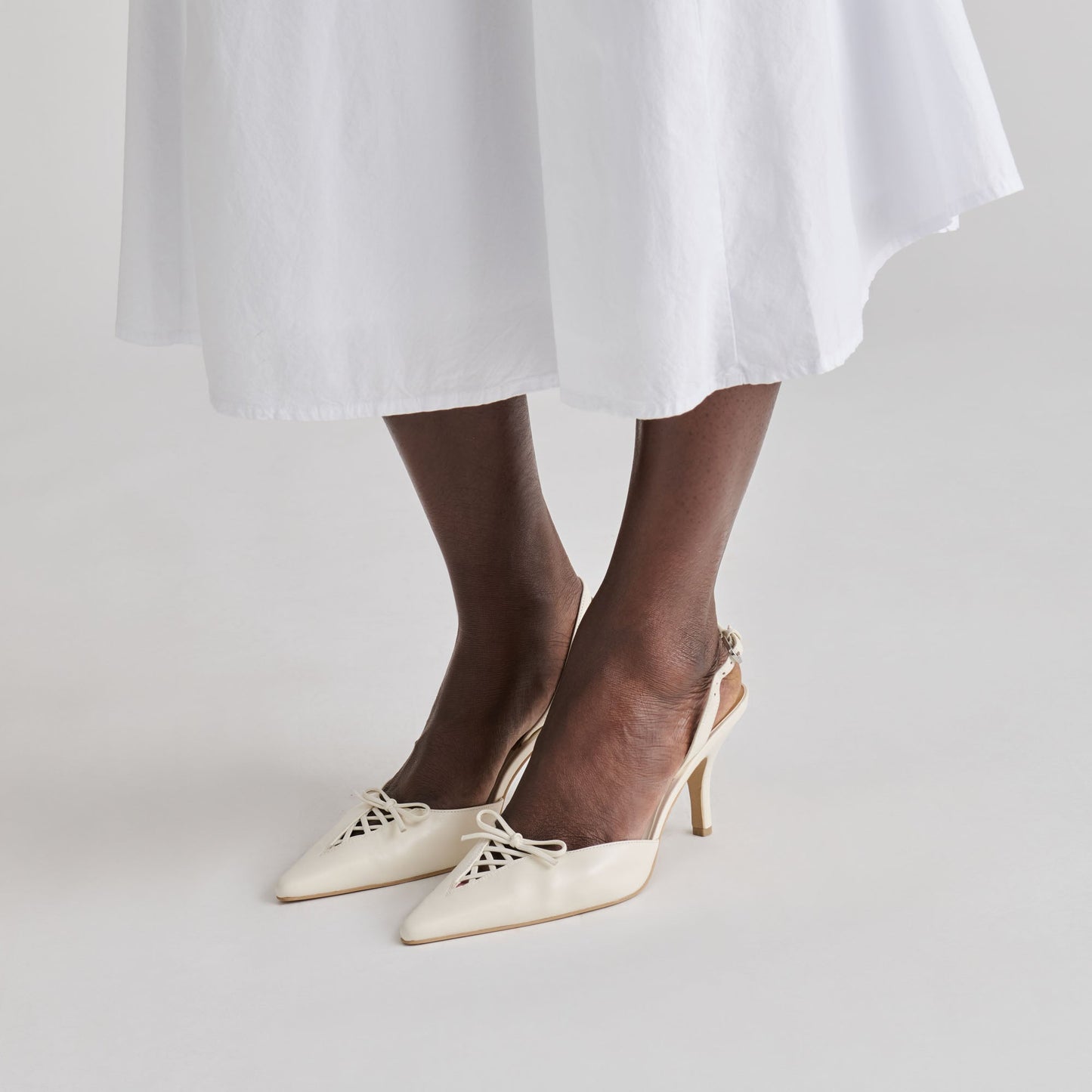 Dolce Vita Hamya White Leather Heels