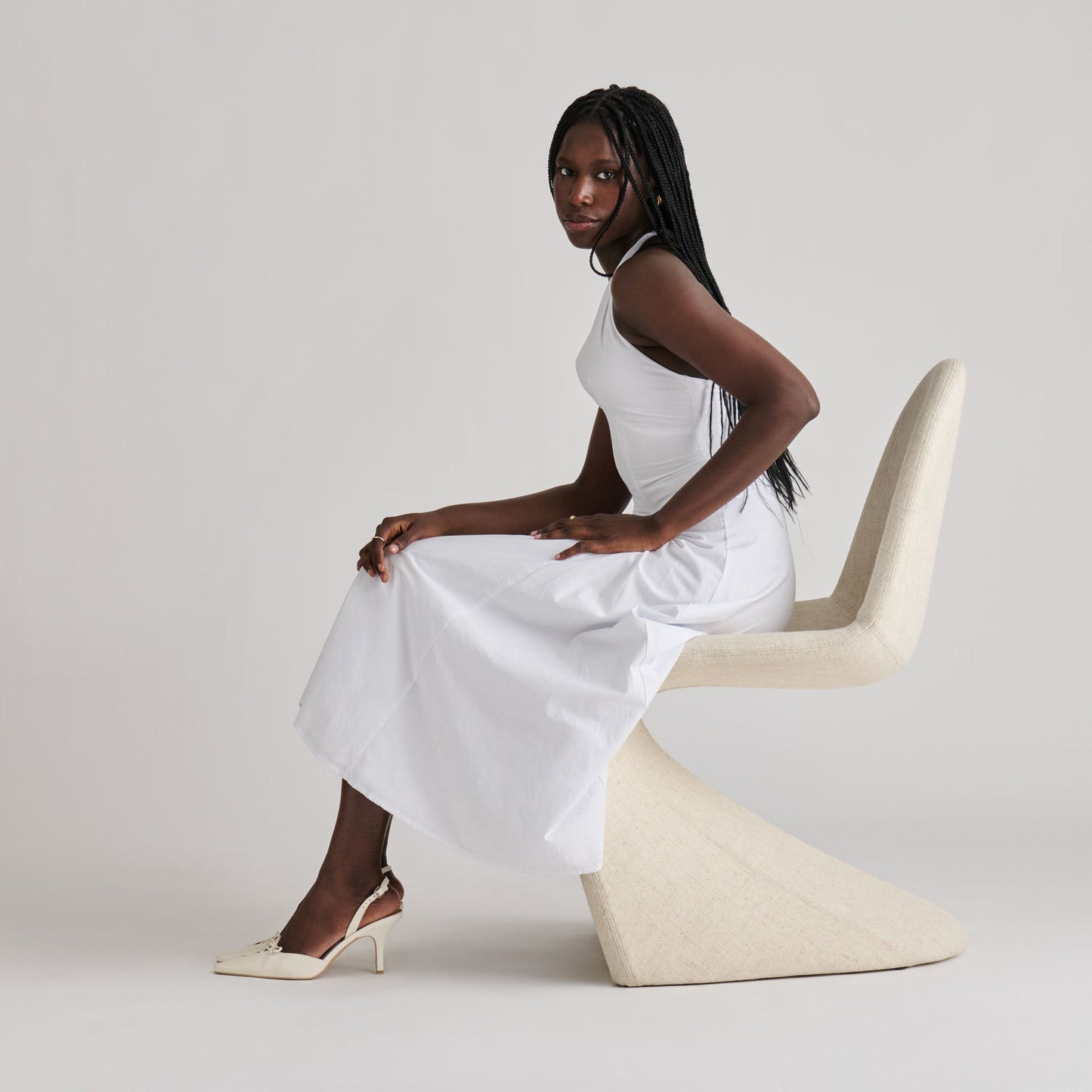 Dolce Vita Hamya White Leather Heels