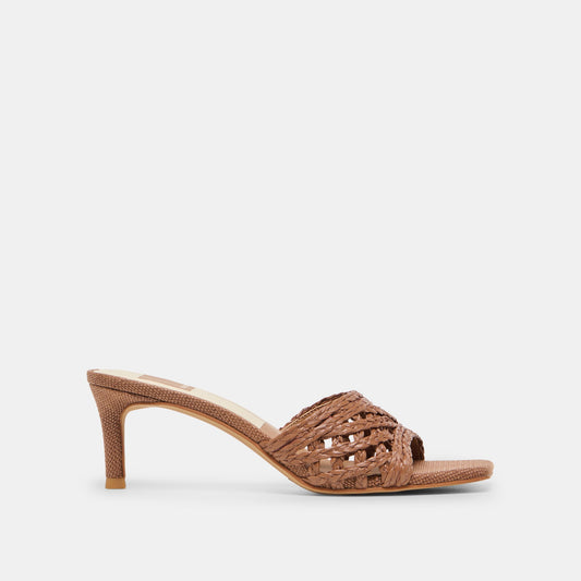 Dolce Vita Bowen Cognac Raffia Heels