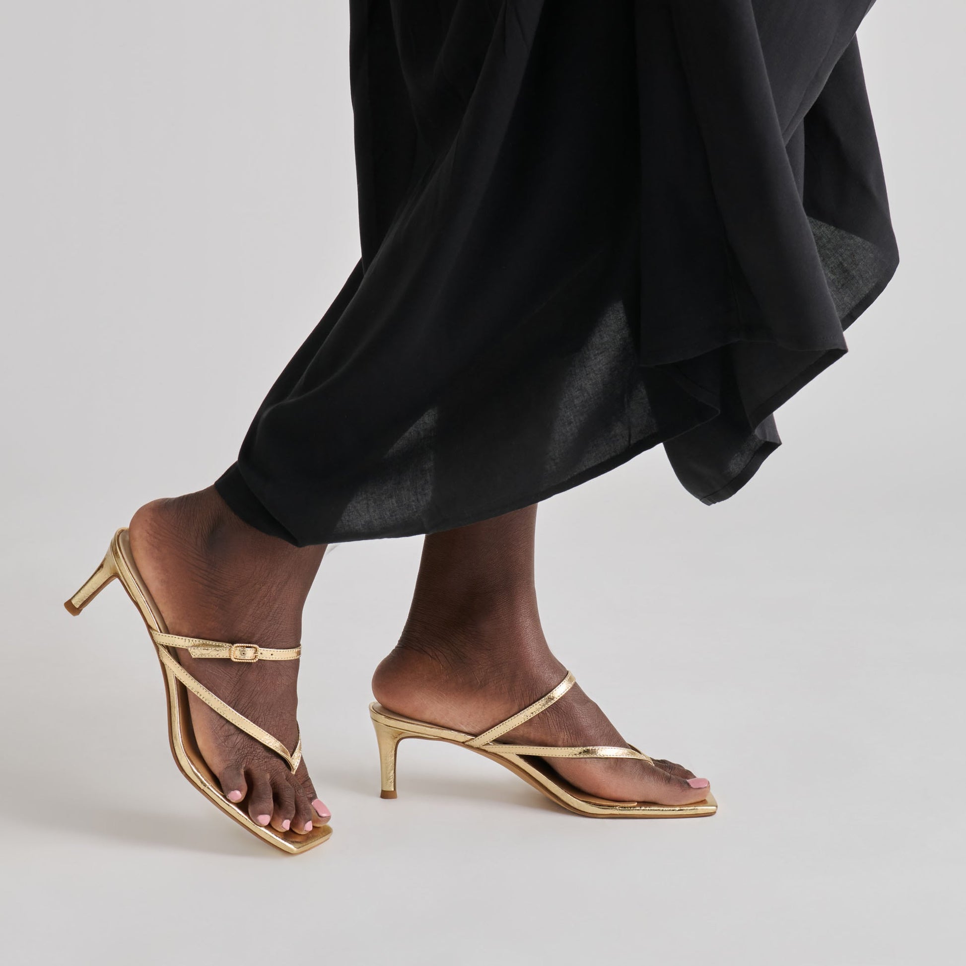 Dolce Vita Biaga Gold Distressed Leather Heels