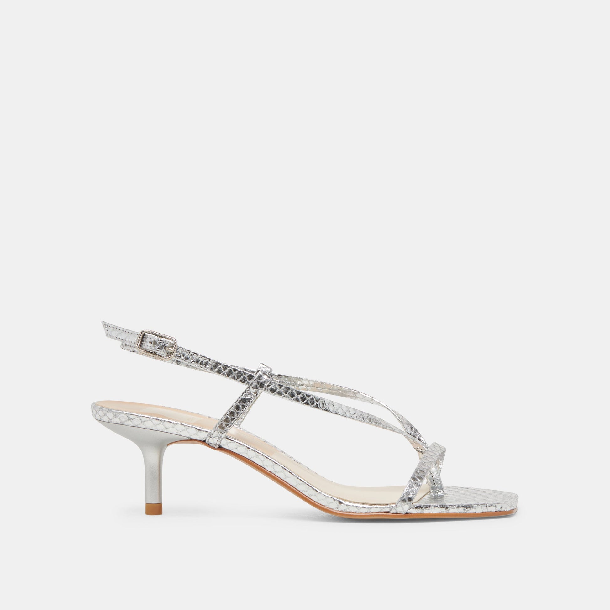 Dolce Vita LAURY HEELS SILVER EMBOSSED LEATHER
 – Dolce Vita