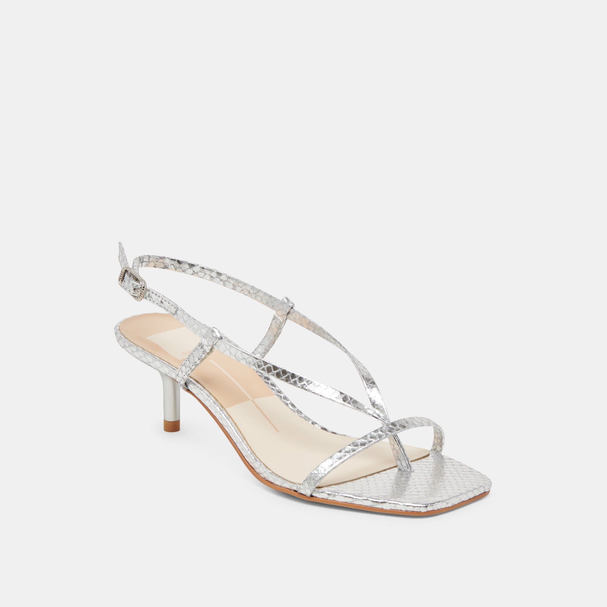 Dolce Vita LAURY HEELS SILVER EMBOSSED LEATHER
 – Dolce Vita