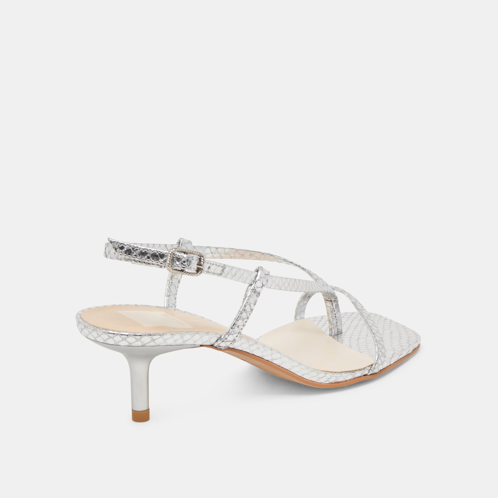 Dolce Vita LAURY HEELS SILVER EMBOSSED LEATHER
 – Dolce Vita