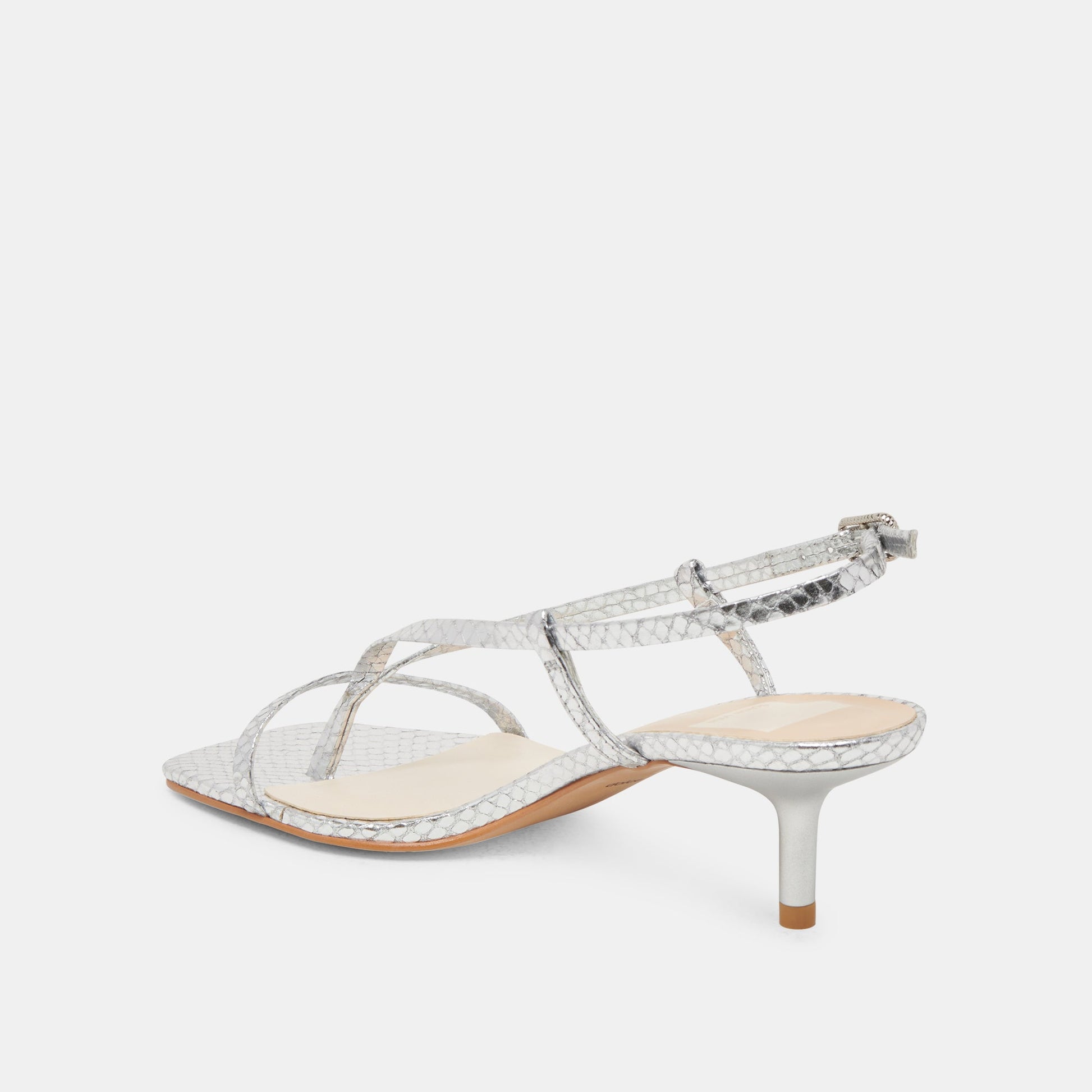 Dolce Vita LAURY HEELS SILVER EMBOSSED LEATHER
 – Dolce Vita