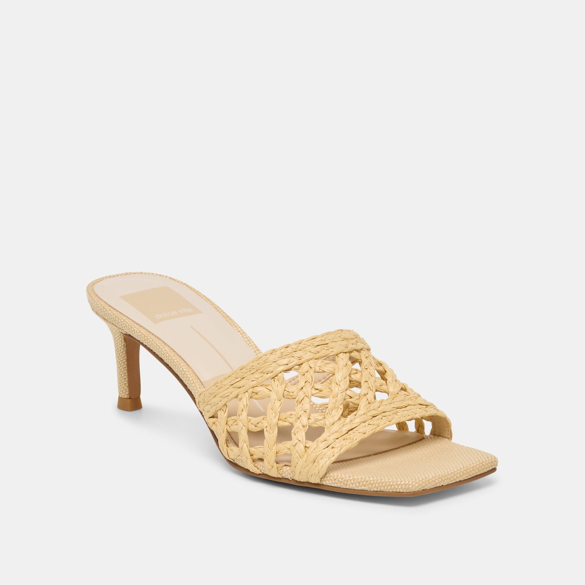 Dolce Vita Bowen Lt Natural Raffia Heels