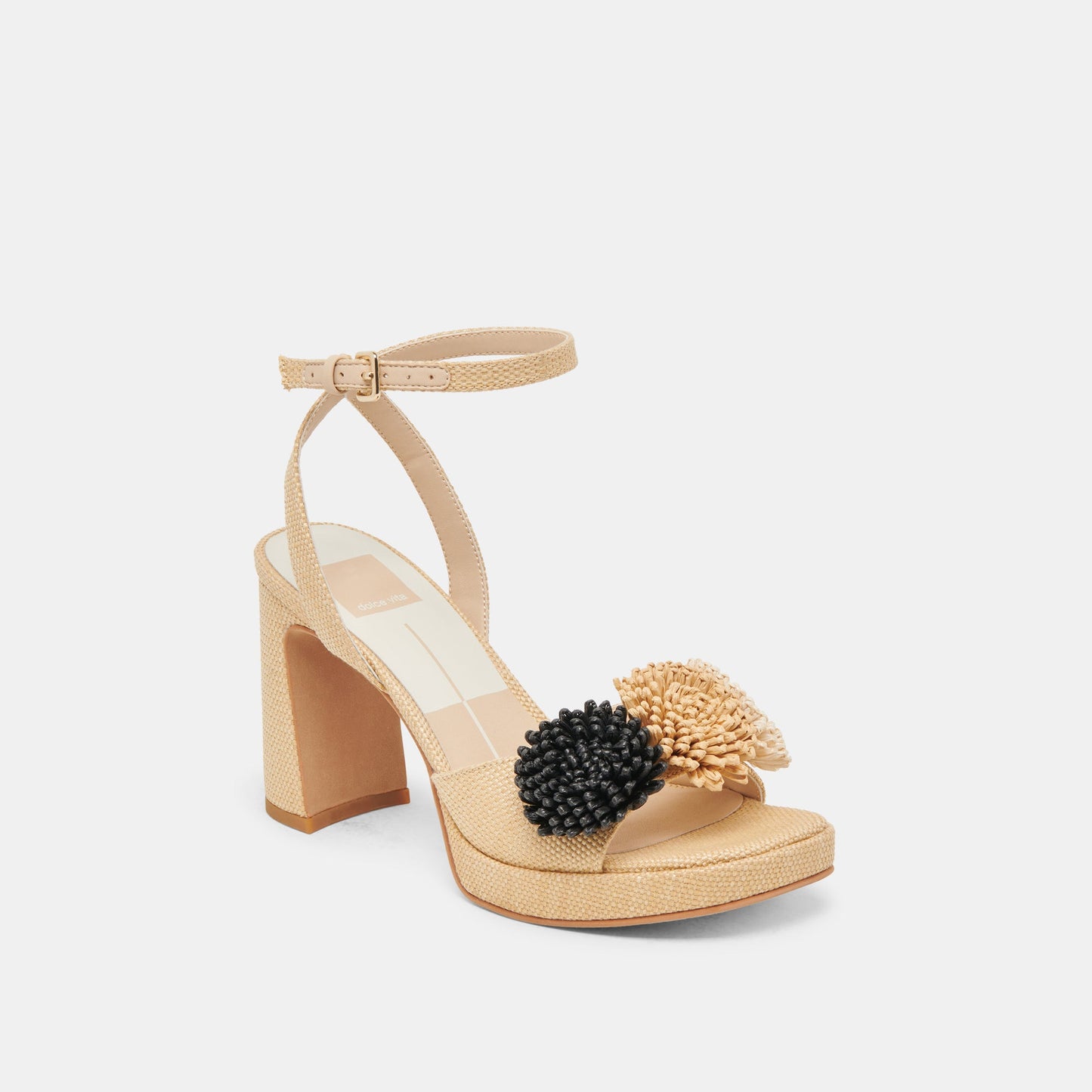 Dolce Vita OLIVEA HEELS BLACK NATURAL RAFFIA
 – Dolce Vita