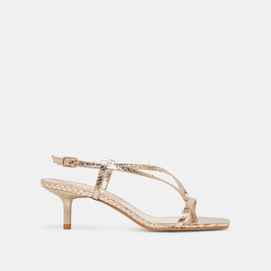 Dolce Vita LAURY HEELS CHAMPAGNE EMBOSSED LEATHER
 – Dolce Vita