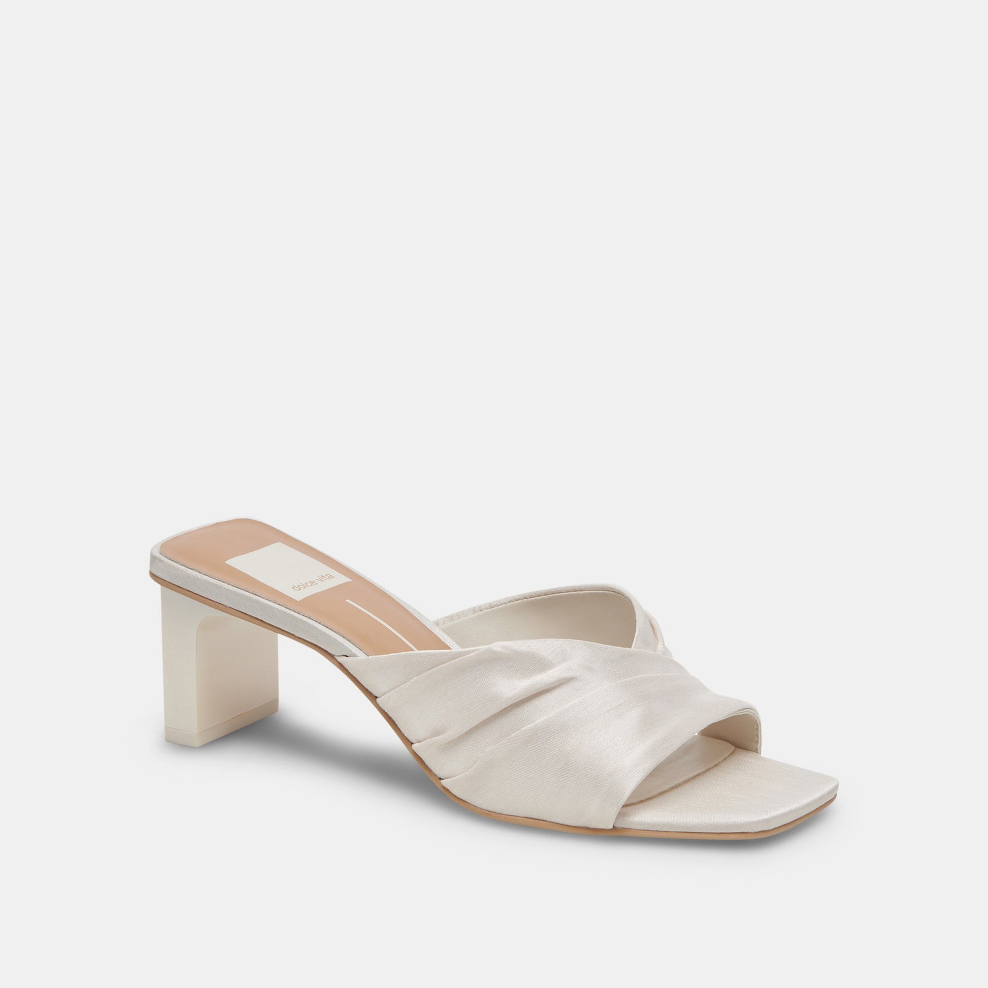Dolce Vita CARLAN HEELS OFF WHITE SILK
 – Dolce Vita