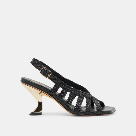 Dolce Vita SICILY HEELS BLACK WOVEN LEATHER
 – Dolce Vita