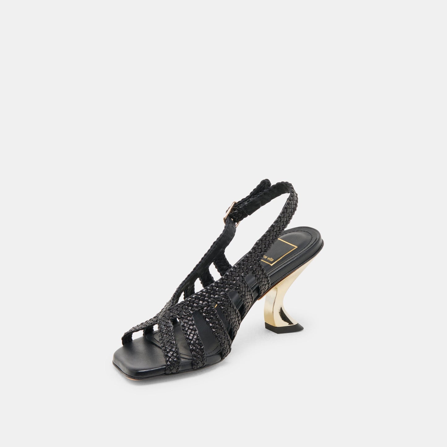 Dolce Vita SICILY HEELS BLACK WOVEN LEATHER
 – Dolce Vita