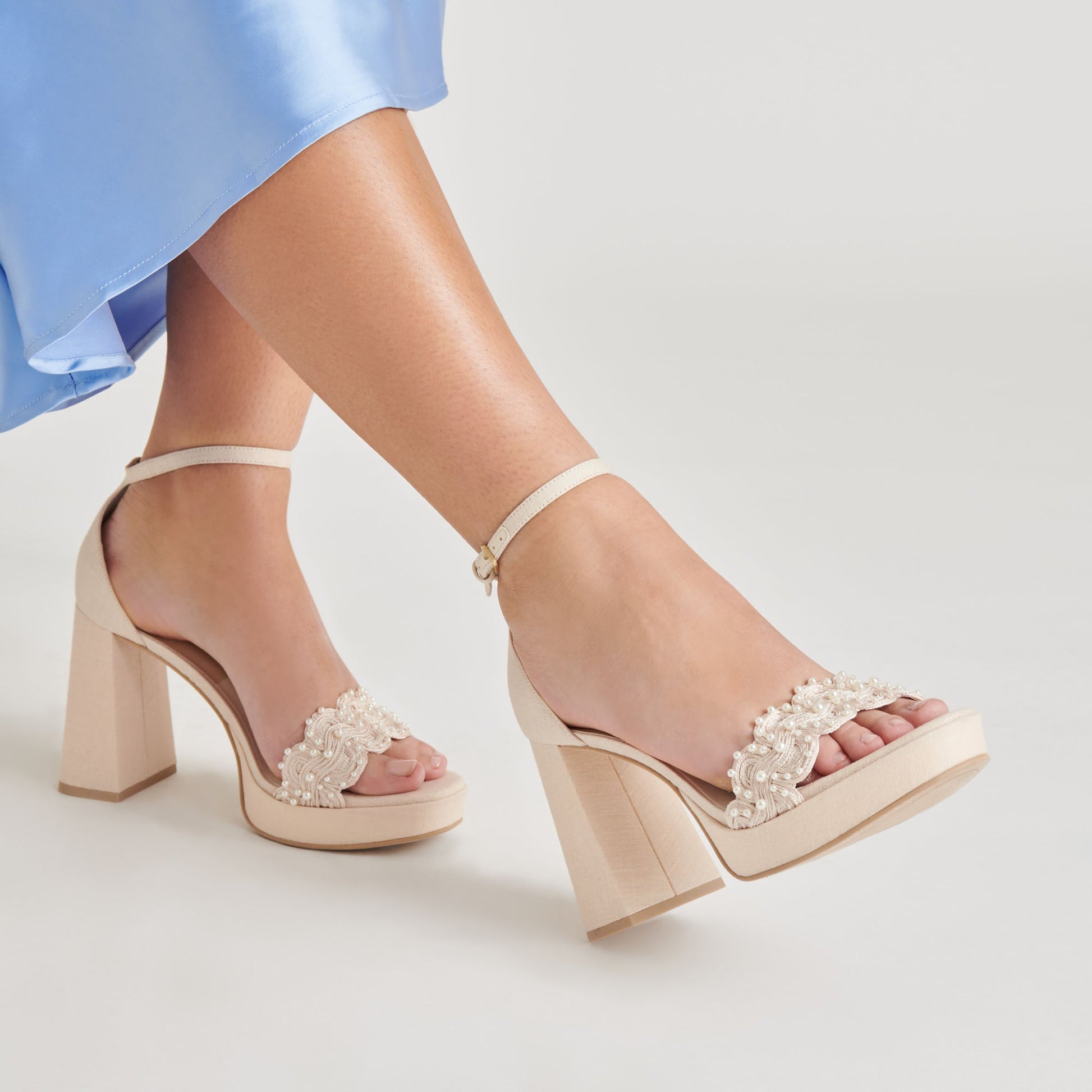 Dolce Vita PELTIN PEARL HEELS VANILLA WOVEN RAFFIA
 – Dolce Vita