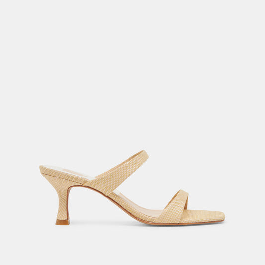 Dolce Vita Genora Wide Lt Natural Woven Raffia Heels