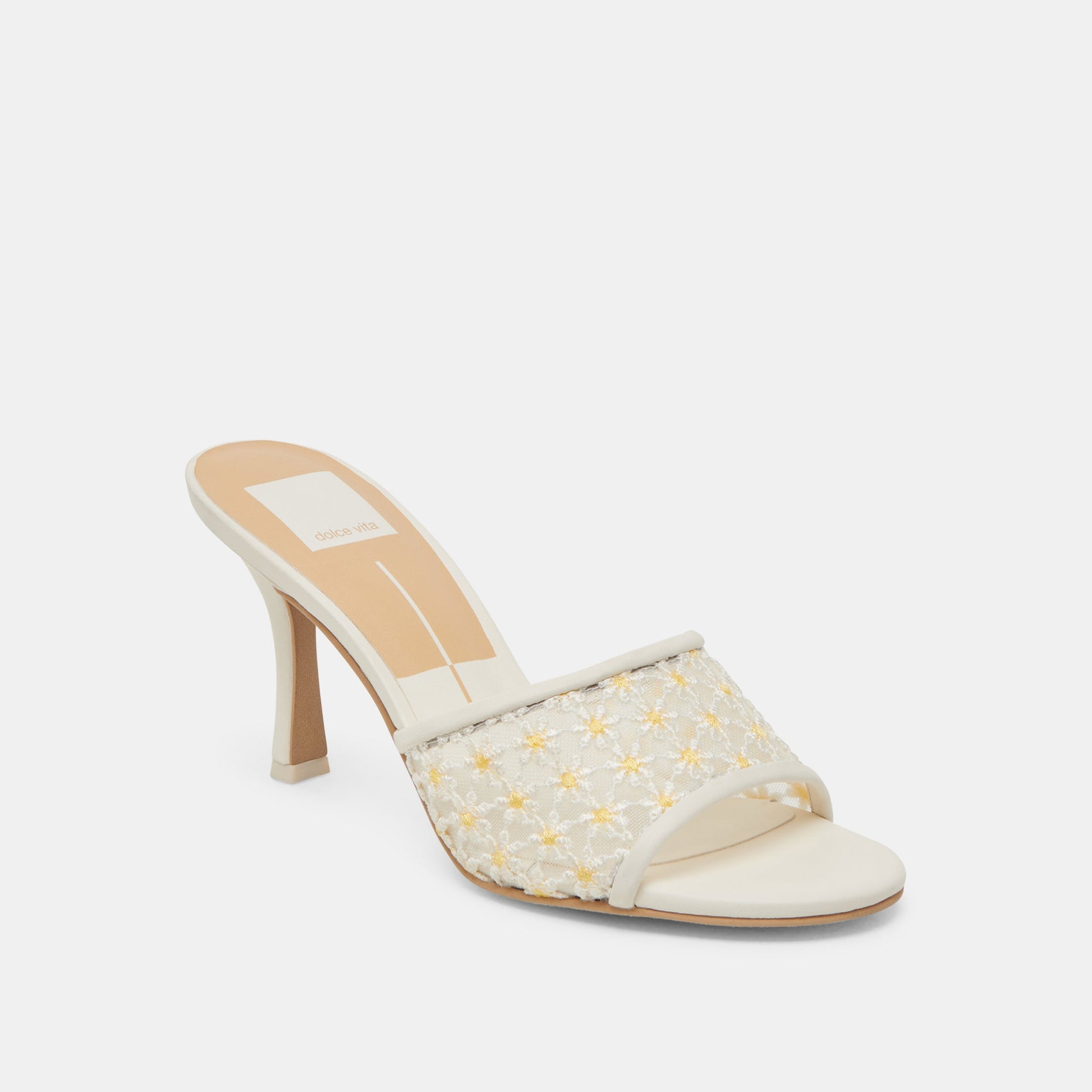 Dolce Vita LAVENA FLORAL HEELS WHITE YELLOW FLORAL MESH
 – Dolce Vita