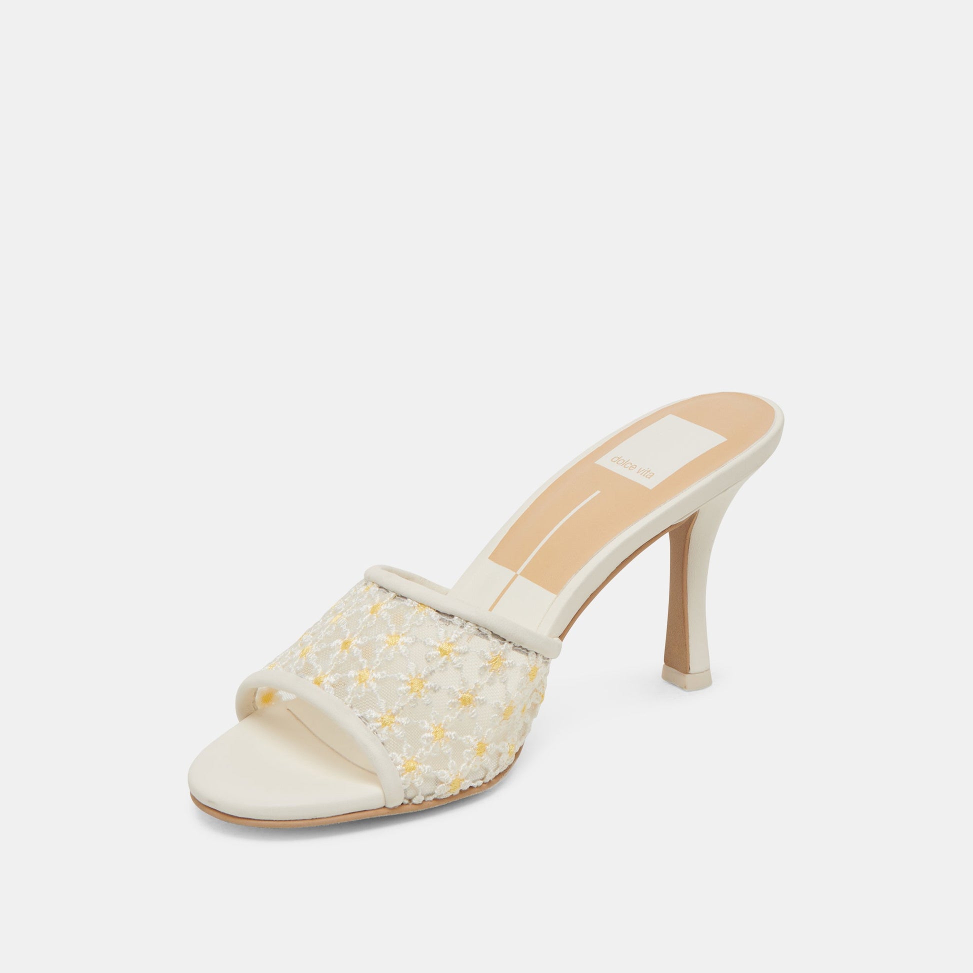 Dolce Vita LAVENA FLORAL HEELS WHITE YELLOW FLORAL MESH
 – Dolce Vita
