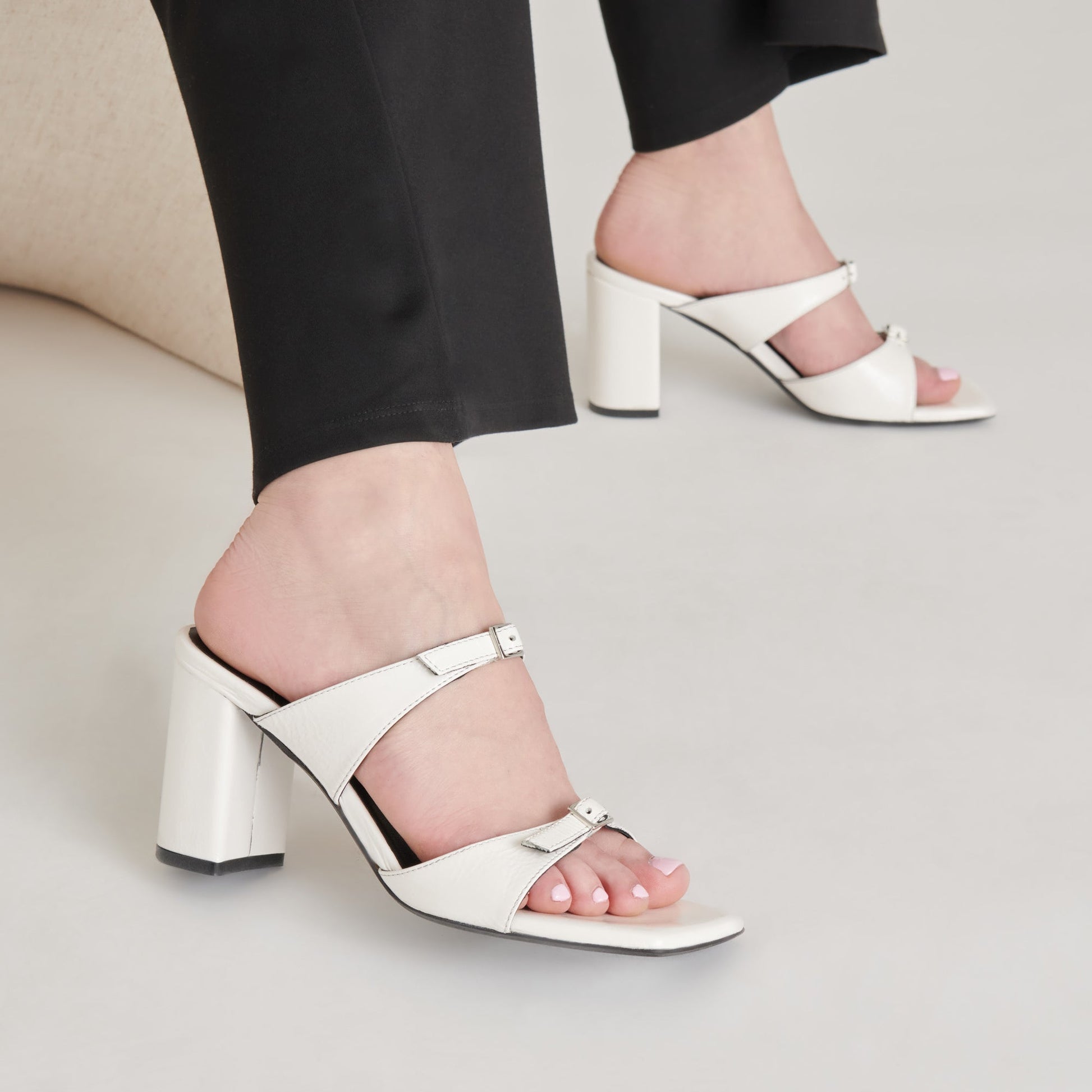 Dolce Vita SHANE HEELS OFF WHITE CRINKLE PATENT
 – Dolce Vita