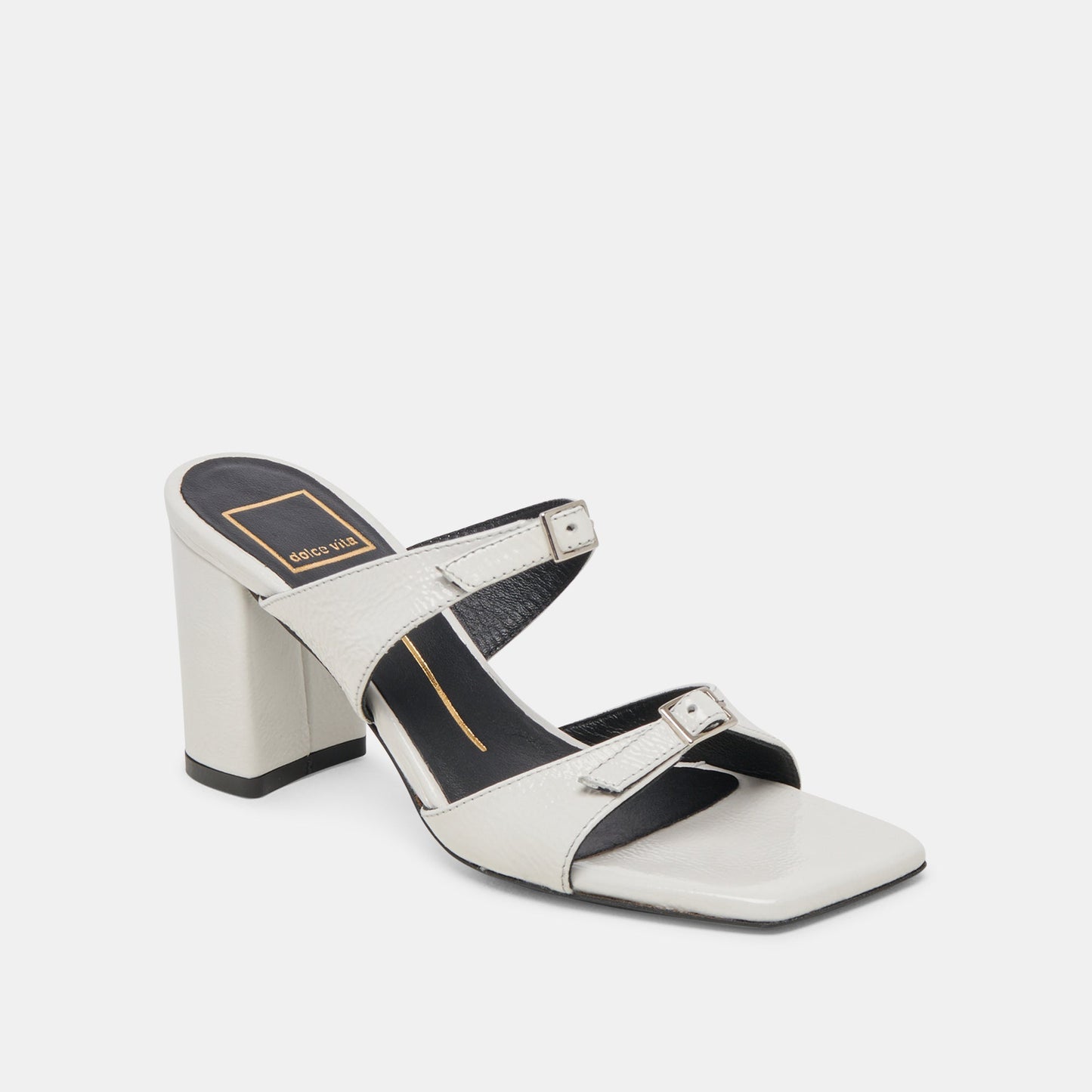 Dolce Vita SHANE HEELS OFF WHITE CRINKLE PATENT
 – Dolce Vita