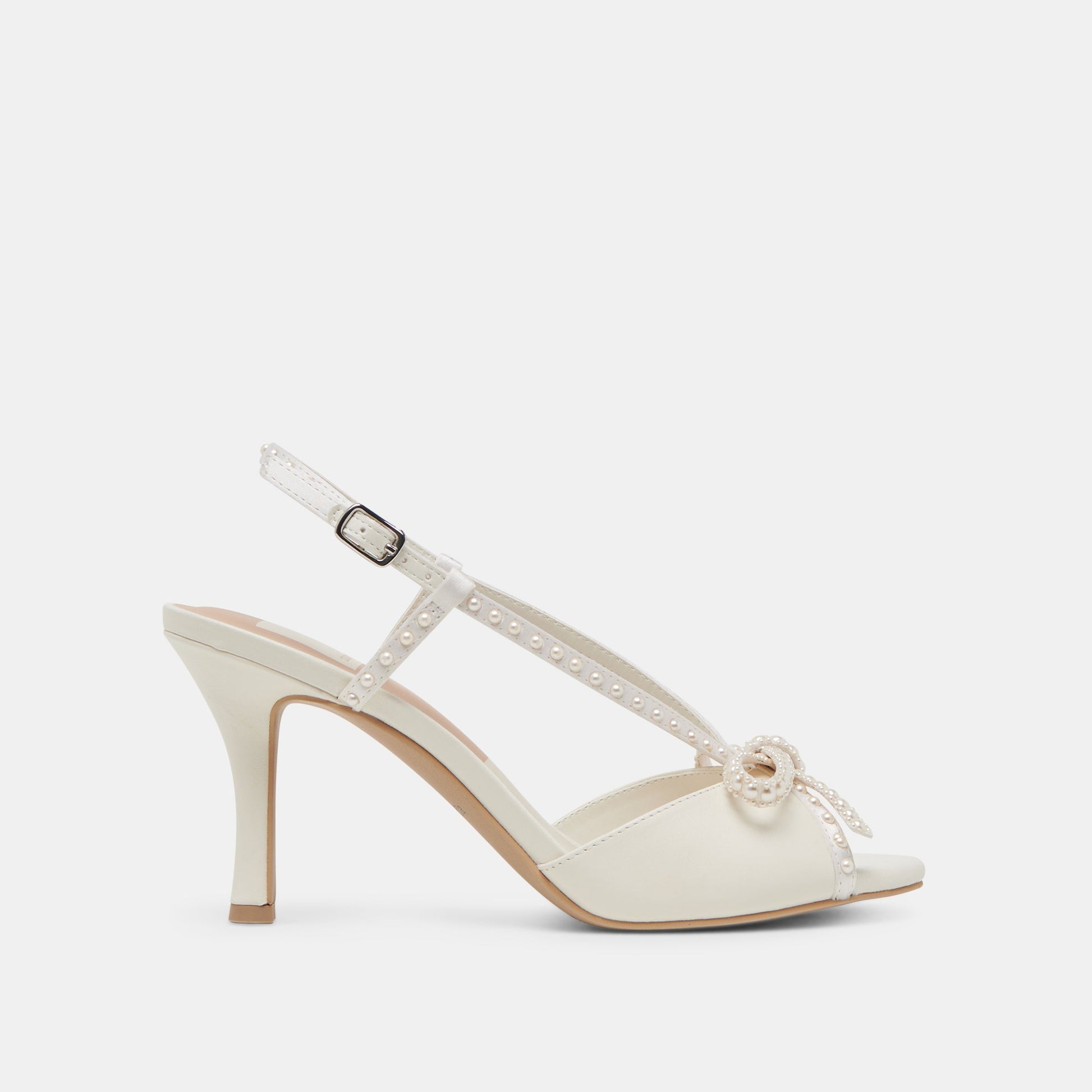 Dolce Vita LONNY PEARL HEELS WHITE SATIN
 – Dolce Vita